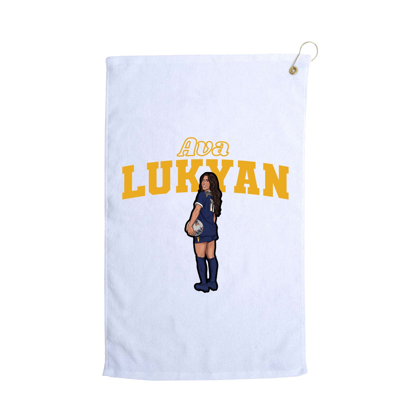 Golf Towel — Name Arch in White