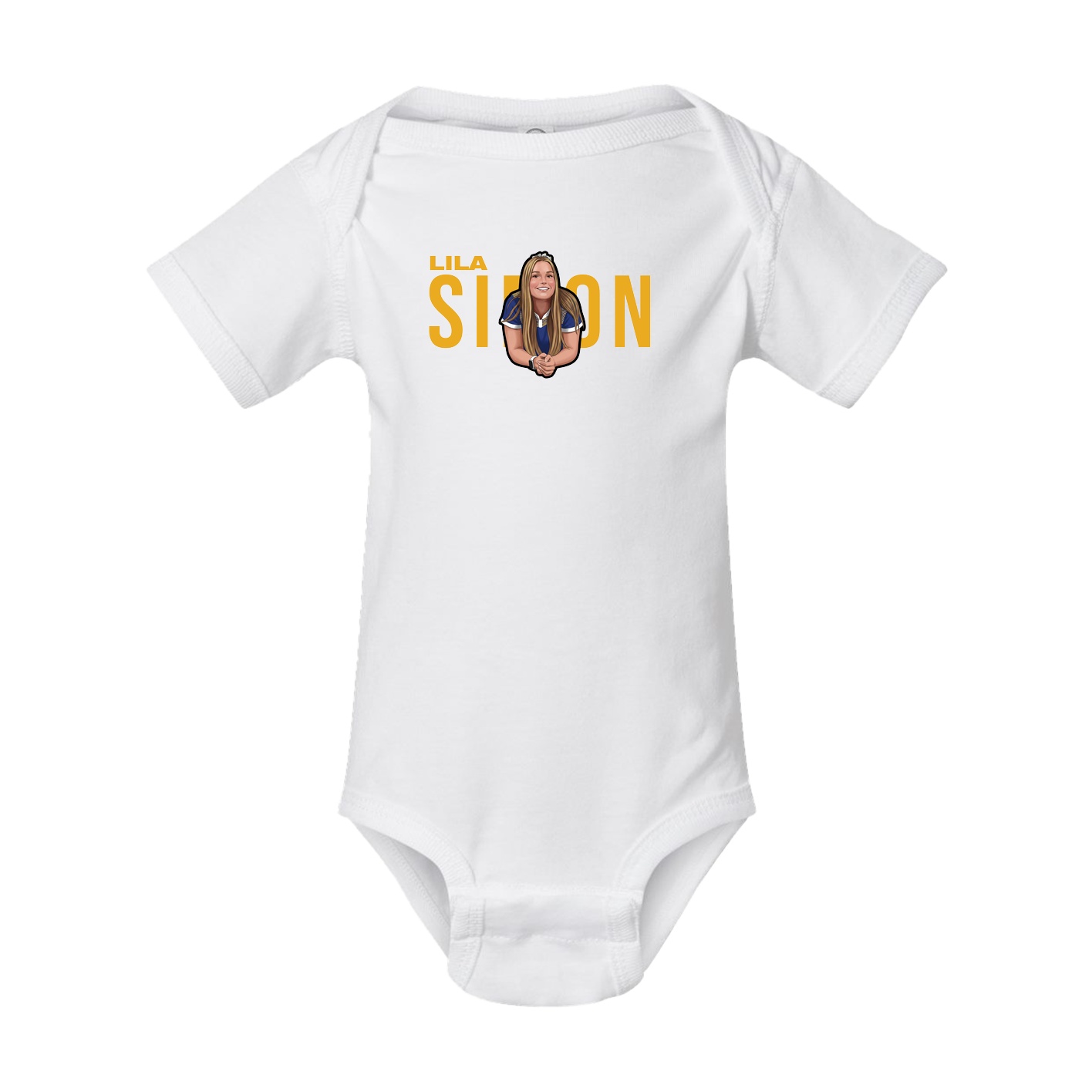 Baby Onesie — Player Name in White
