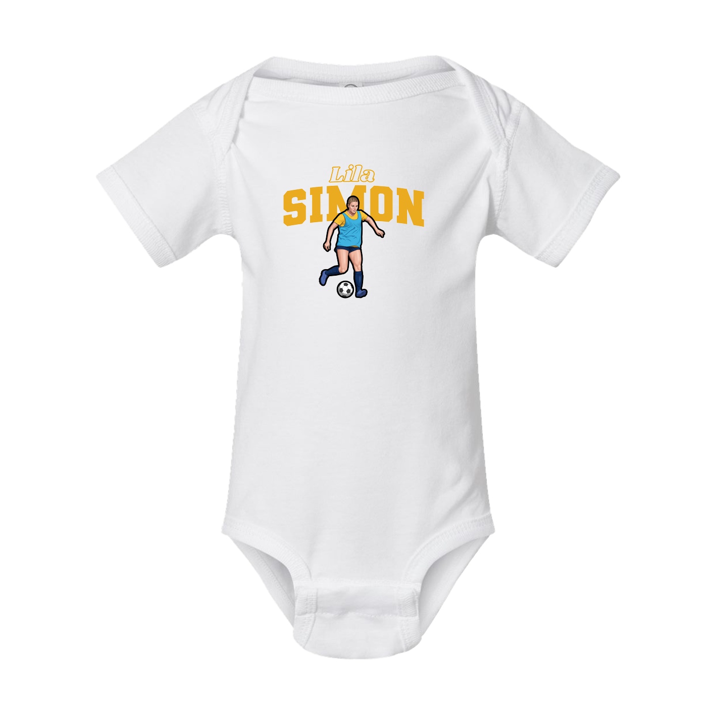 Baby Onesie — Name Arch in White
