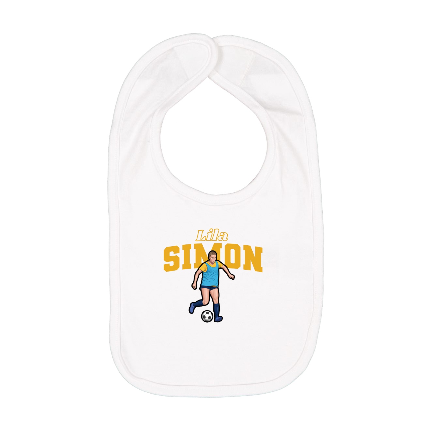 Infant Bib — Name Arch in White