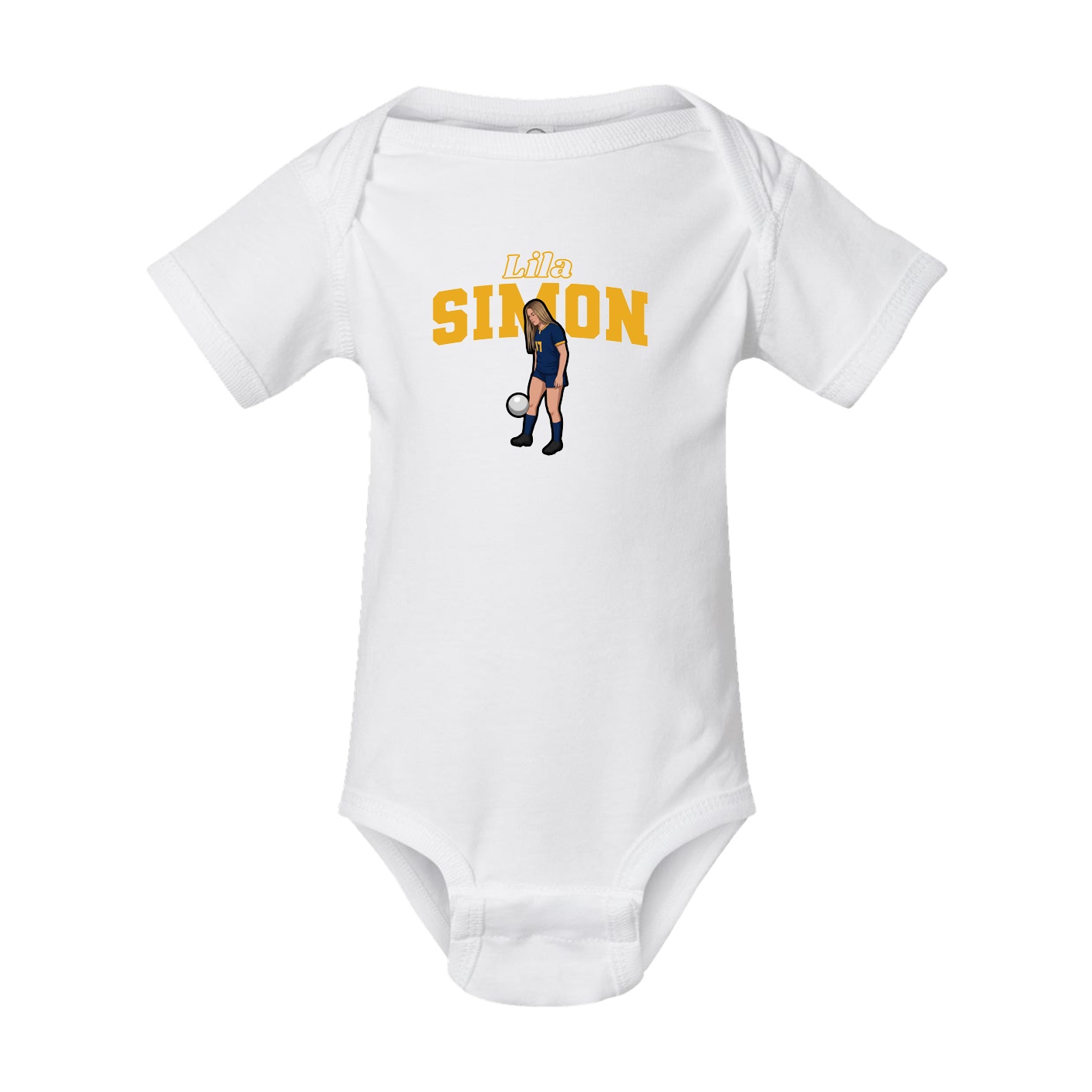 Baby Onesie — Name Arch in White