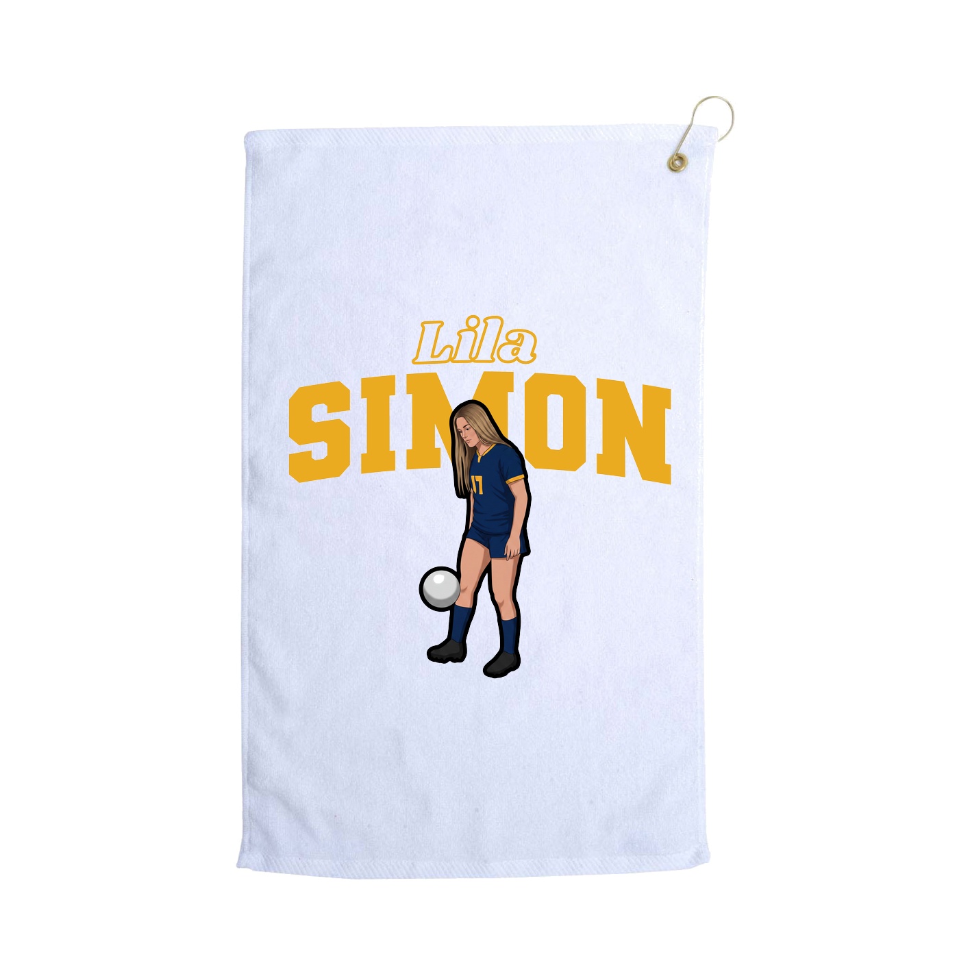 Golf Towel — Name Arch in White