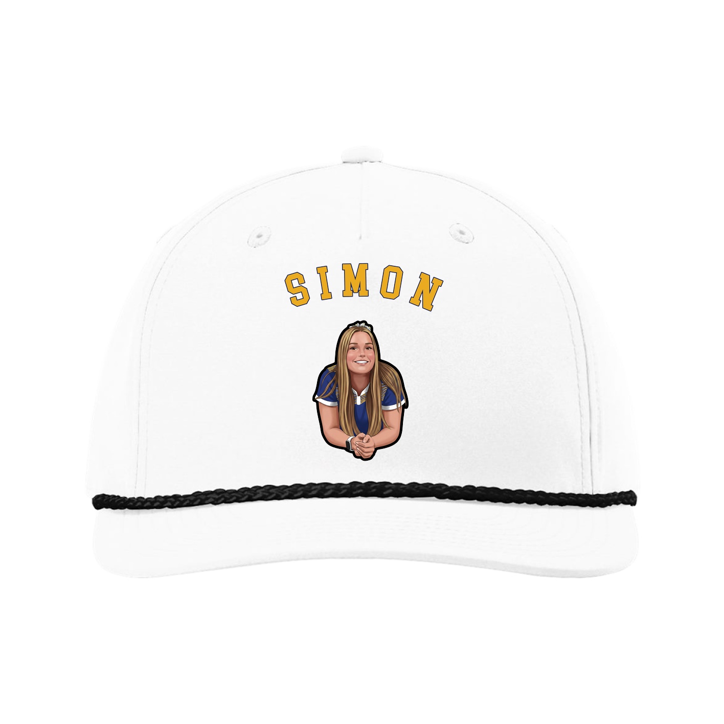 Five-Panel Classic Rope Cap — Shirsey Arch in White