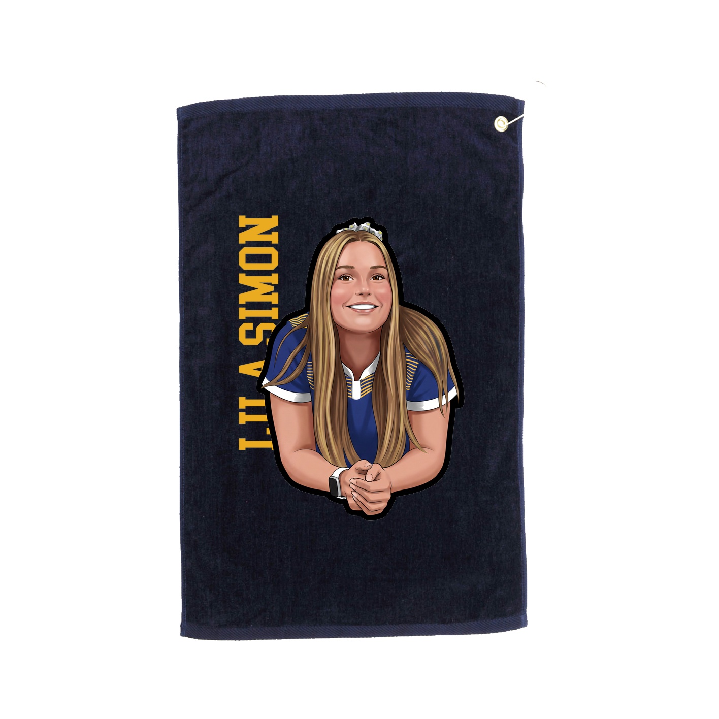 Golf Towel — Name Vertical in Navy