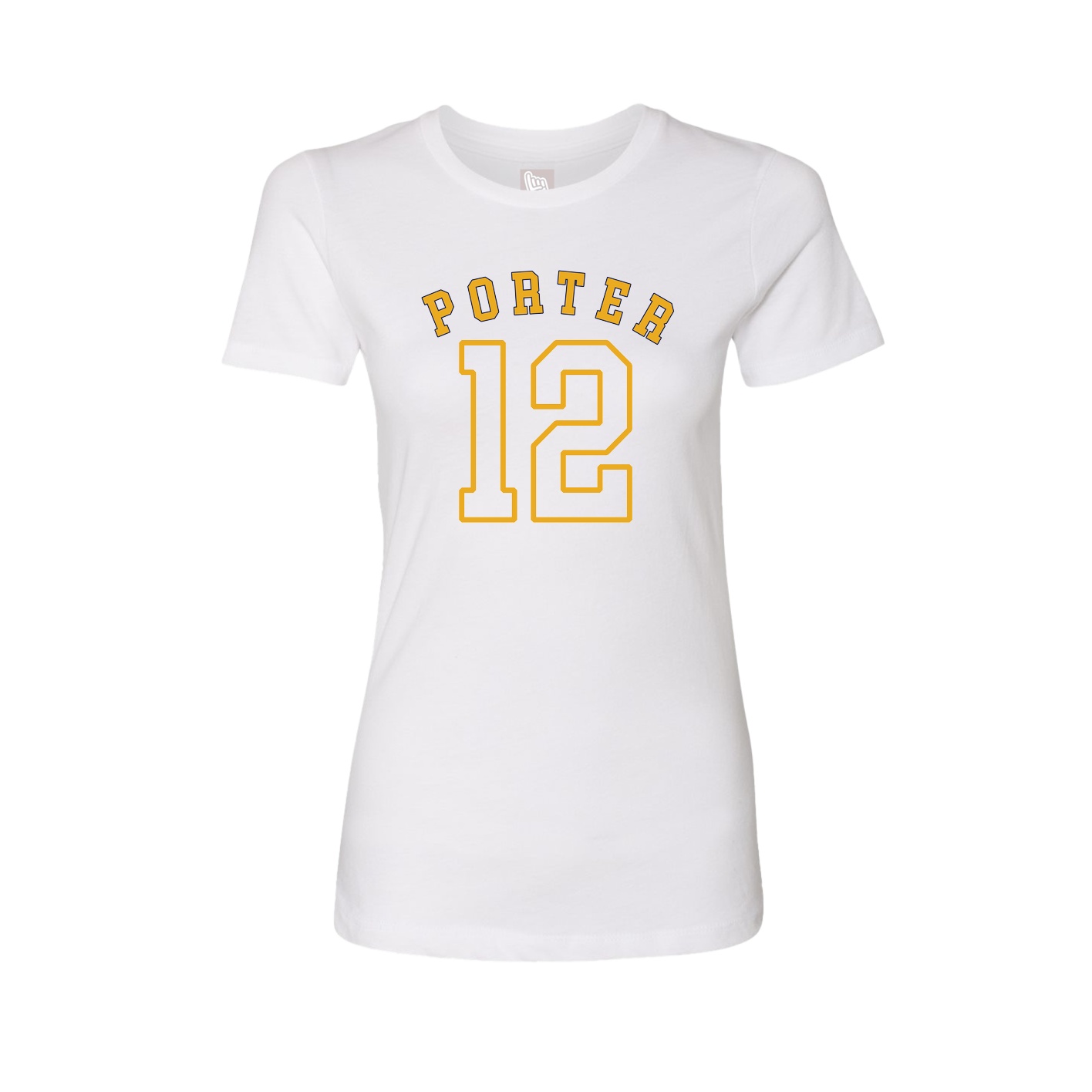 Fitted Women's Tee — Shirsey Arch in White