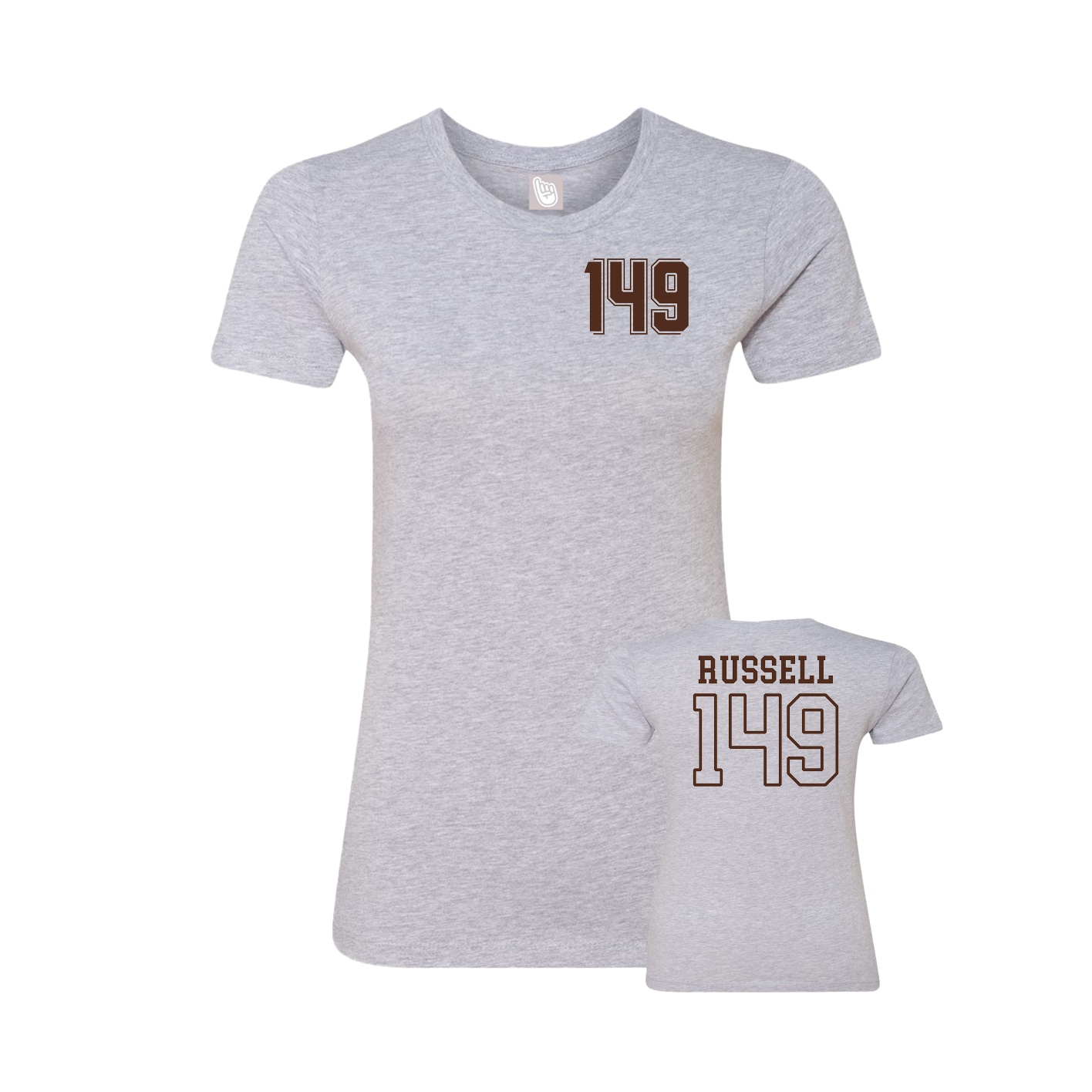 Womens Tee — Chest Back in Grey