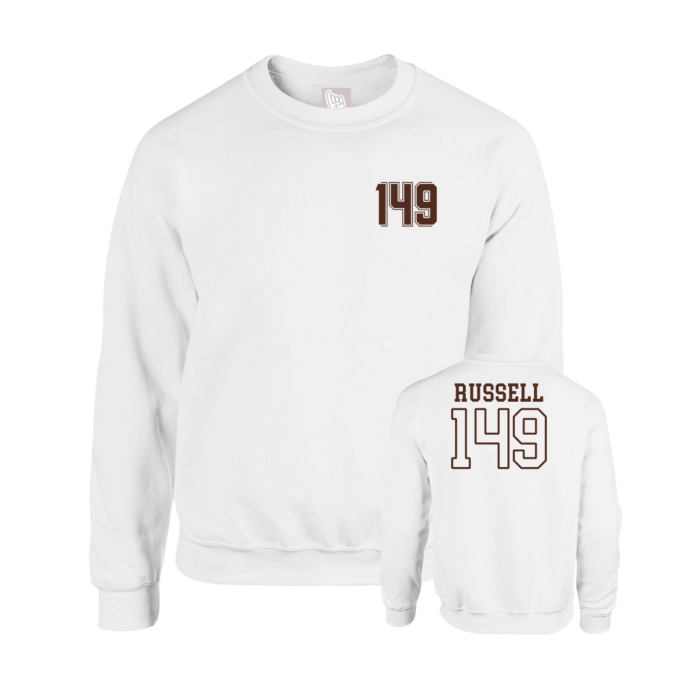 Fleece Crew — Chest Back in White