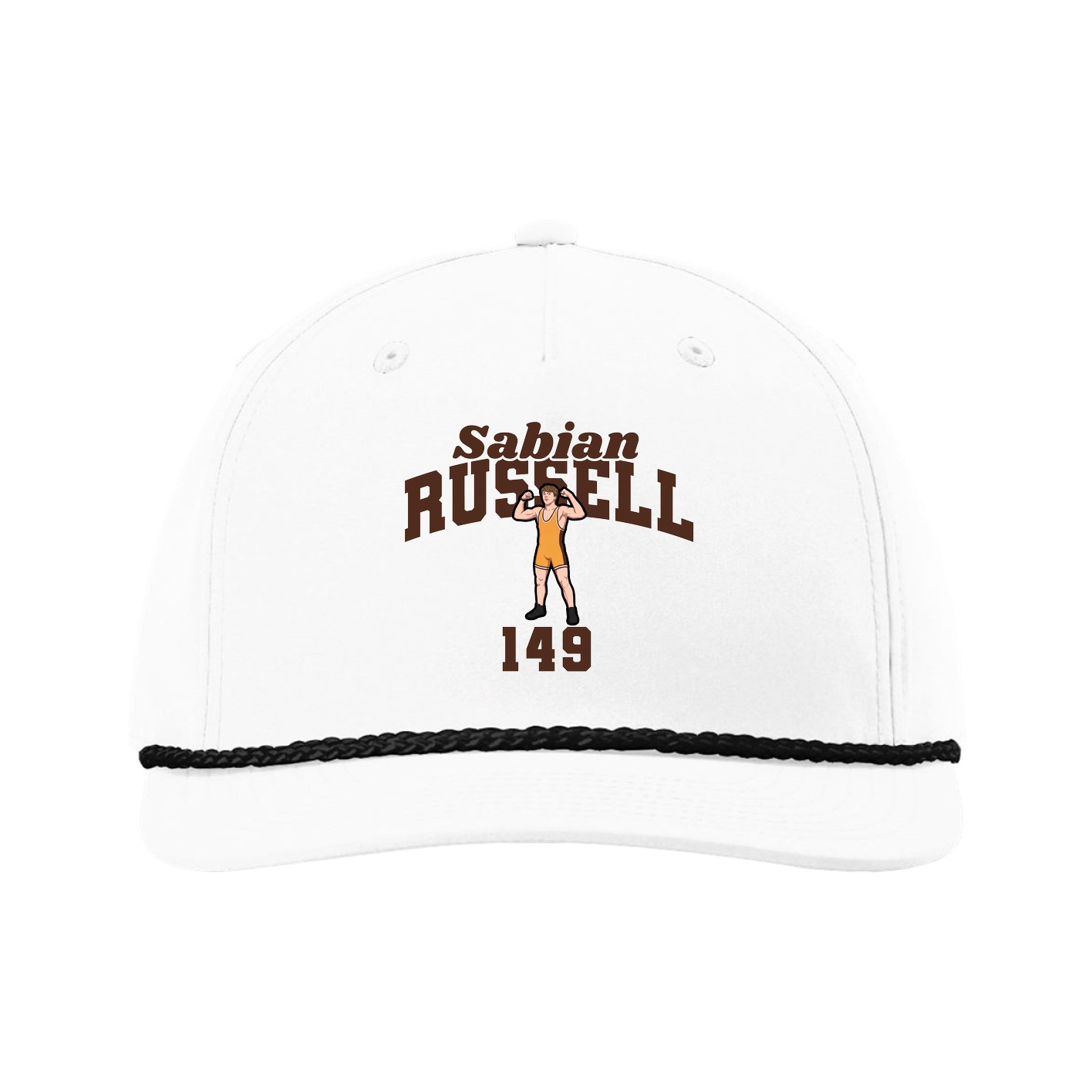 Five-Panel Classic Rope Cap — Signature Arch in White