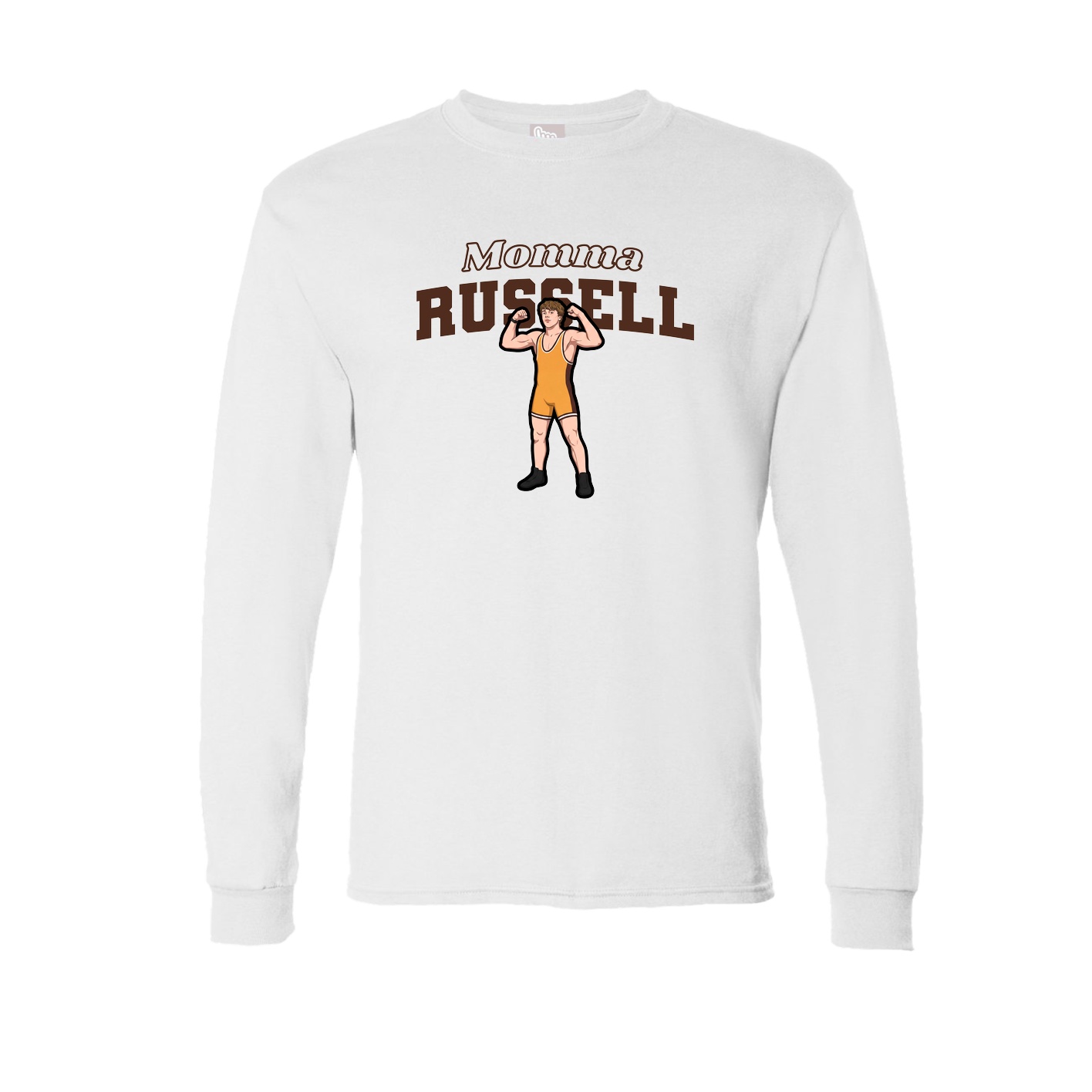 Long Sleeve Tee — Mothers Day Block in White