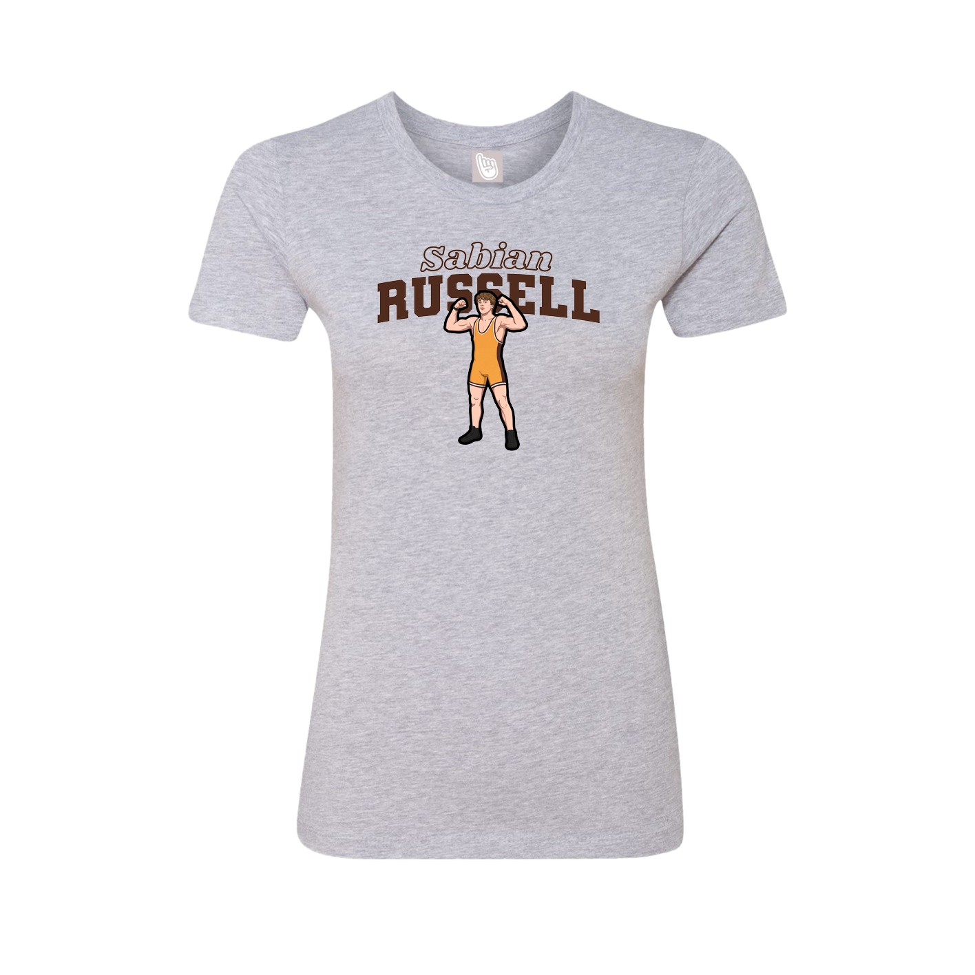 Womens Tee — Name Arch in Grey