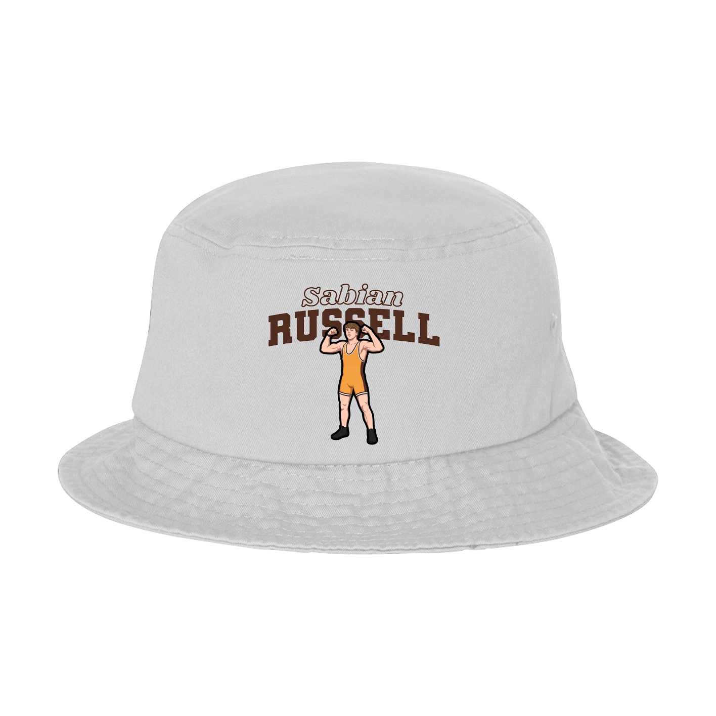 Bucket Cap — Name Arch in White