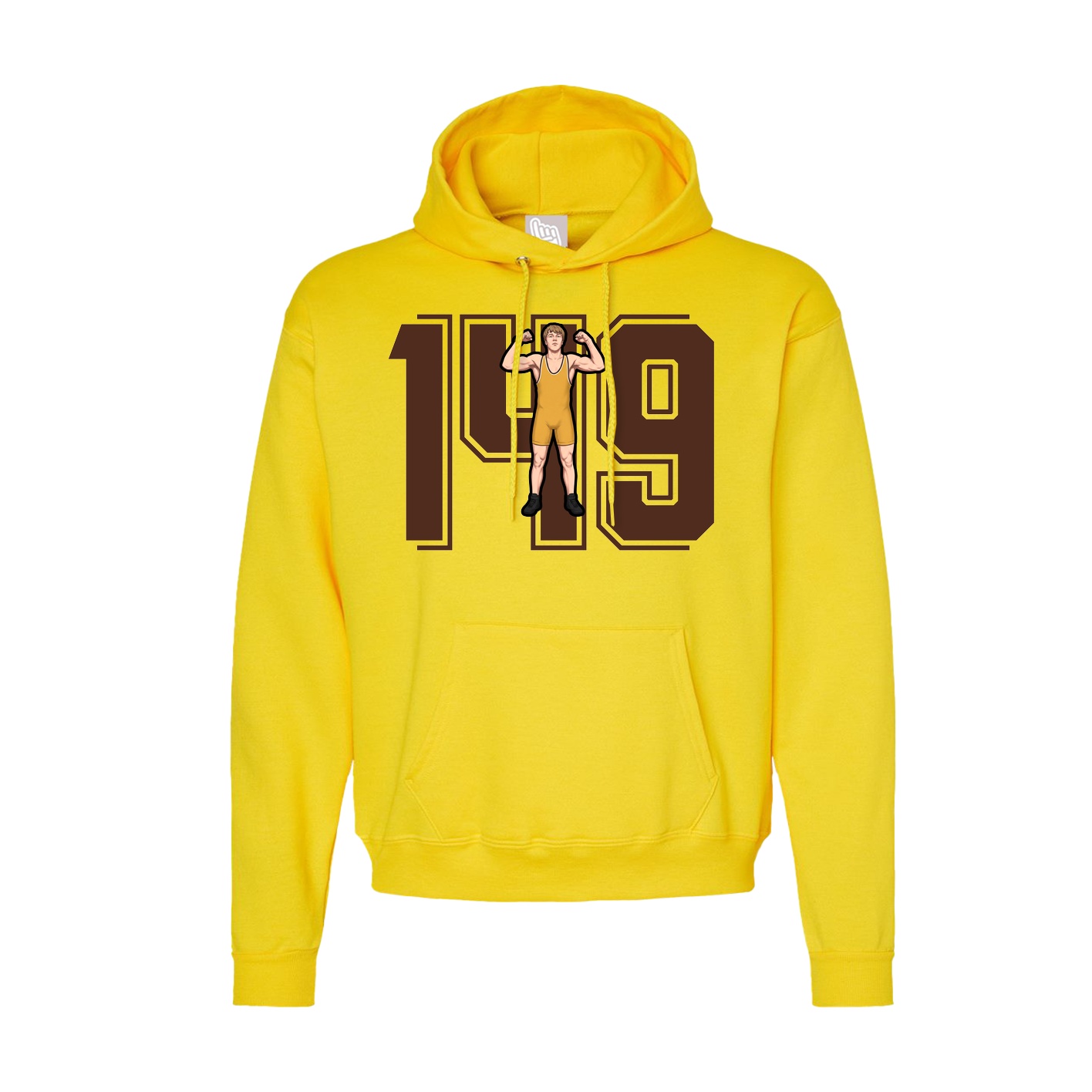 Hoodie — Number in Yellow