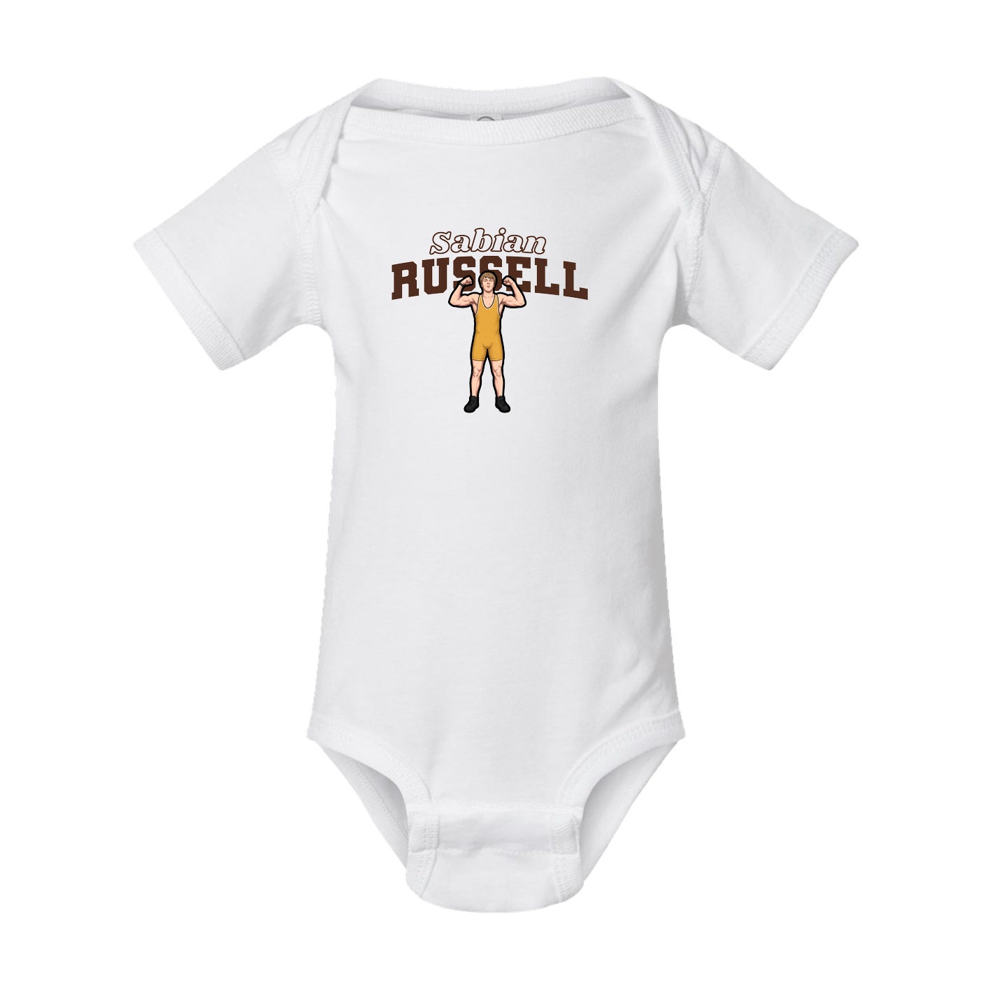 Baby Onesie — Name Arch in White