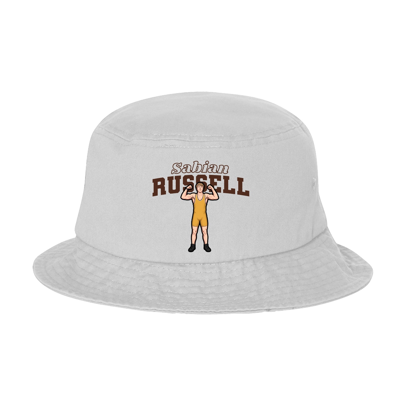 Bucket Cap — Name Arch in White