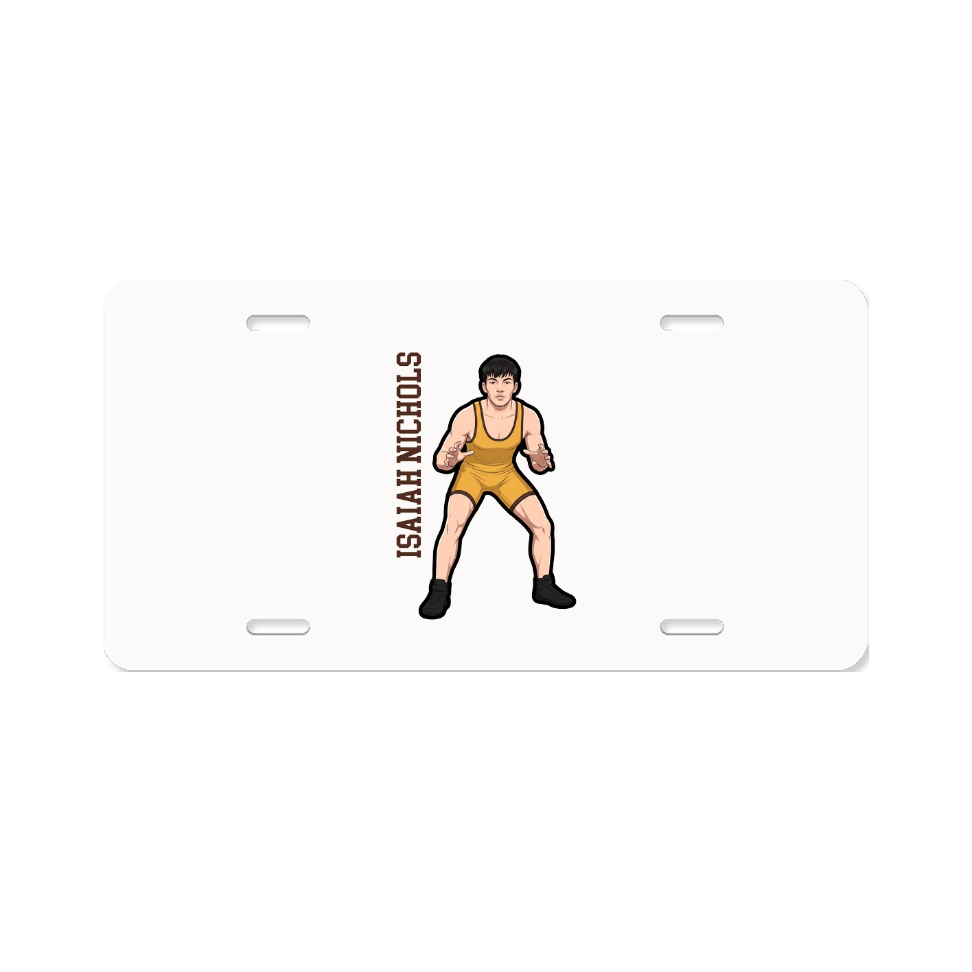 License Plate — Name Vertical in Classic
