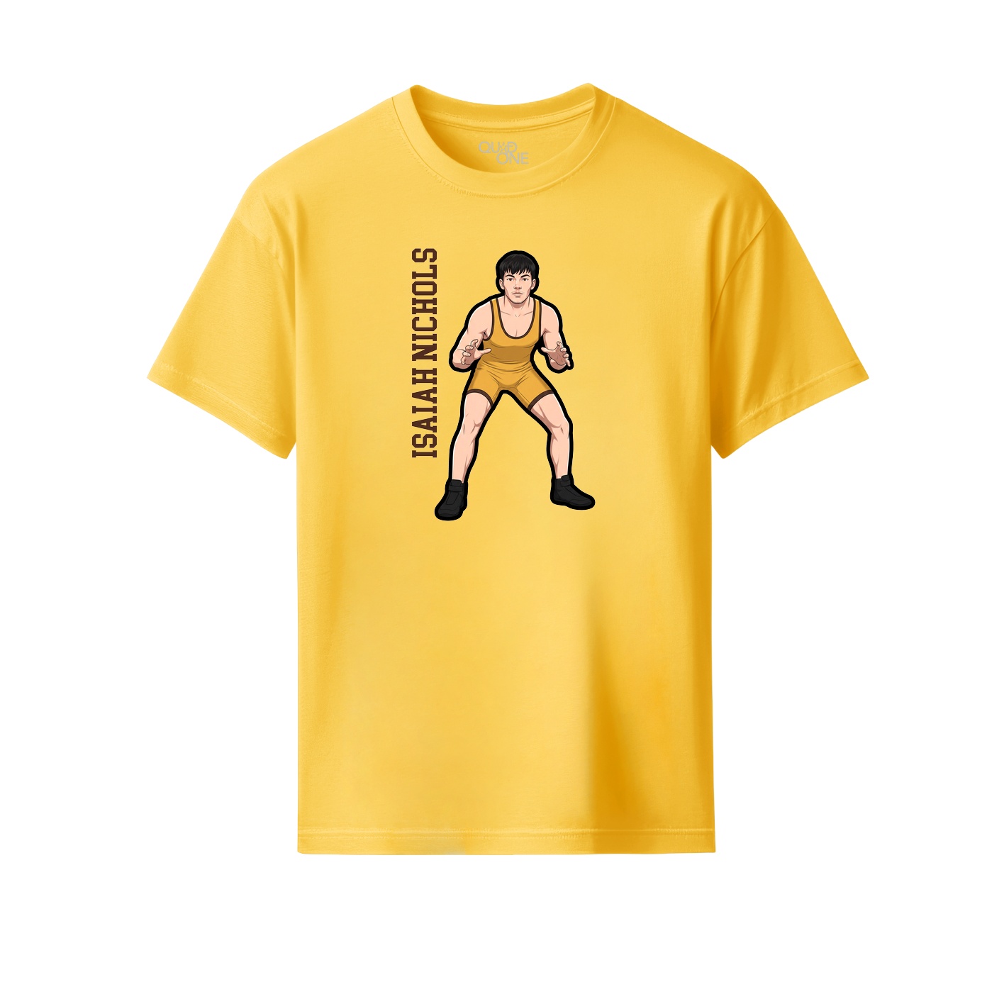 Youth Tee — Name Vertical in Yellow