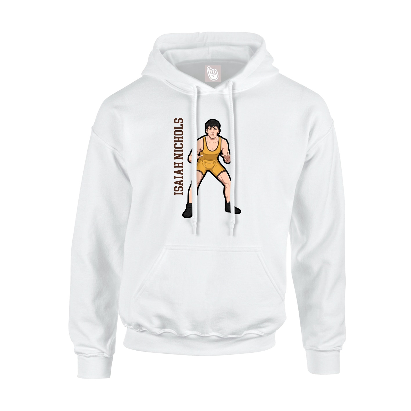 Youth Hoodie — Name Vertical in White