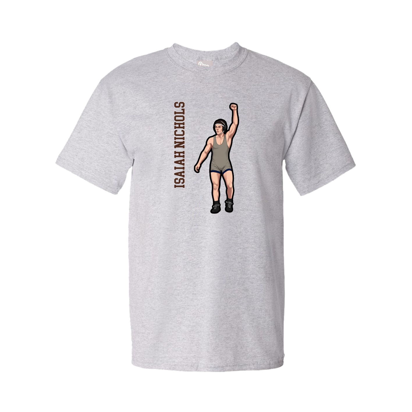 Youth Tee — Name Vertical in Grey