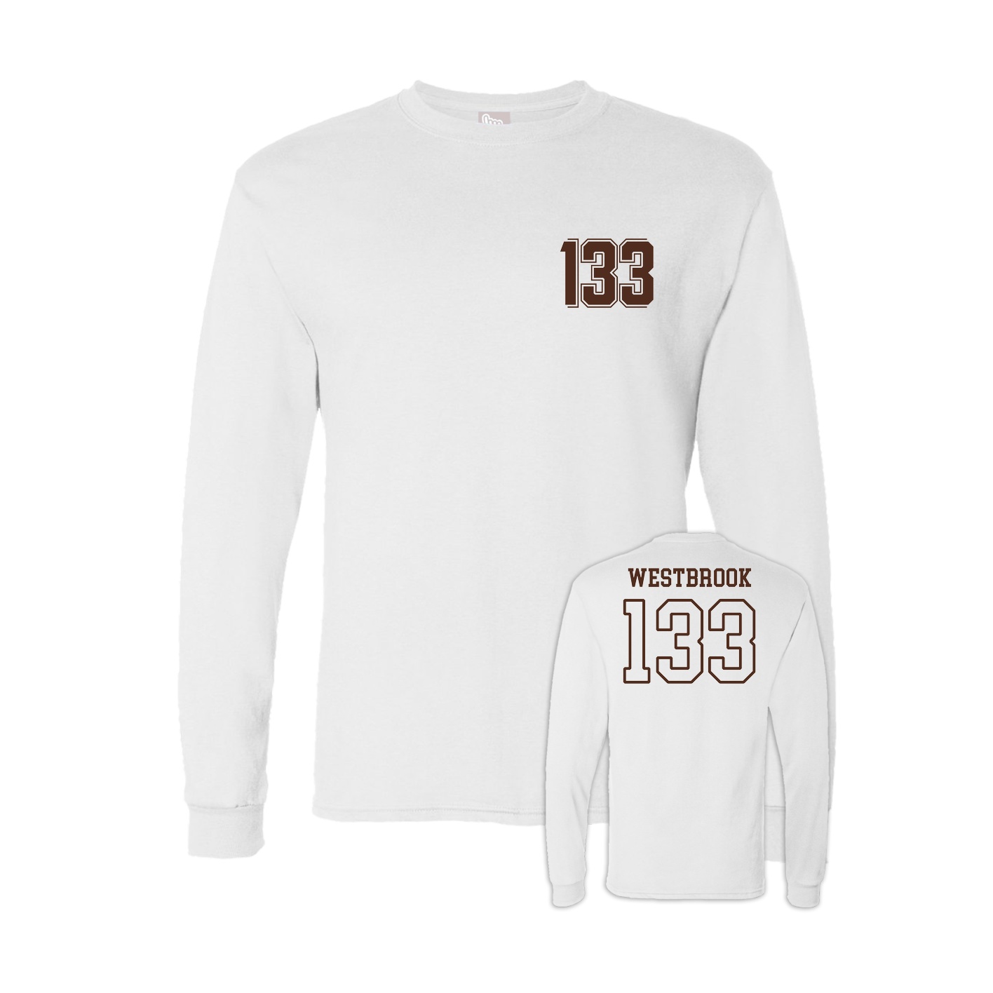 Long Sleeve Tee — Chest Back in White