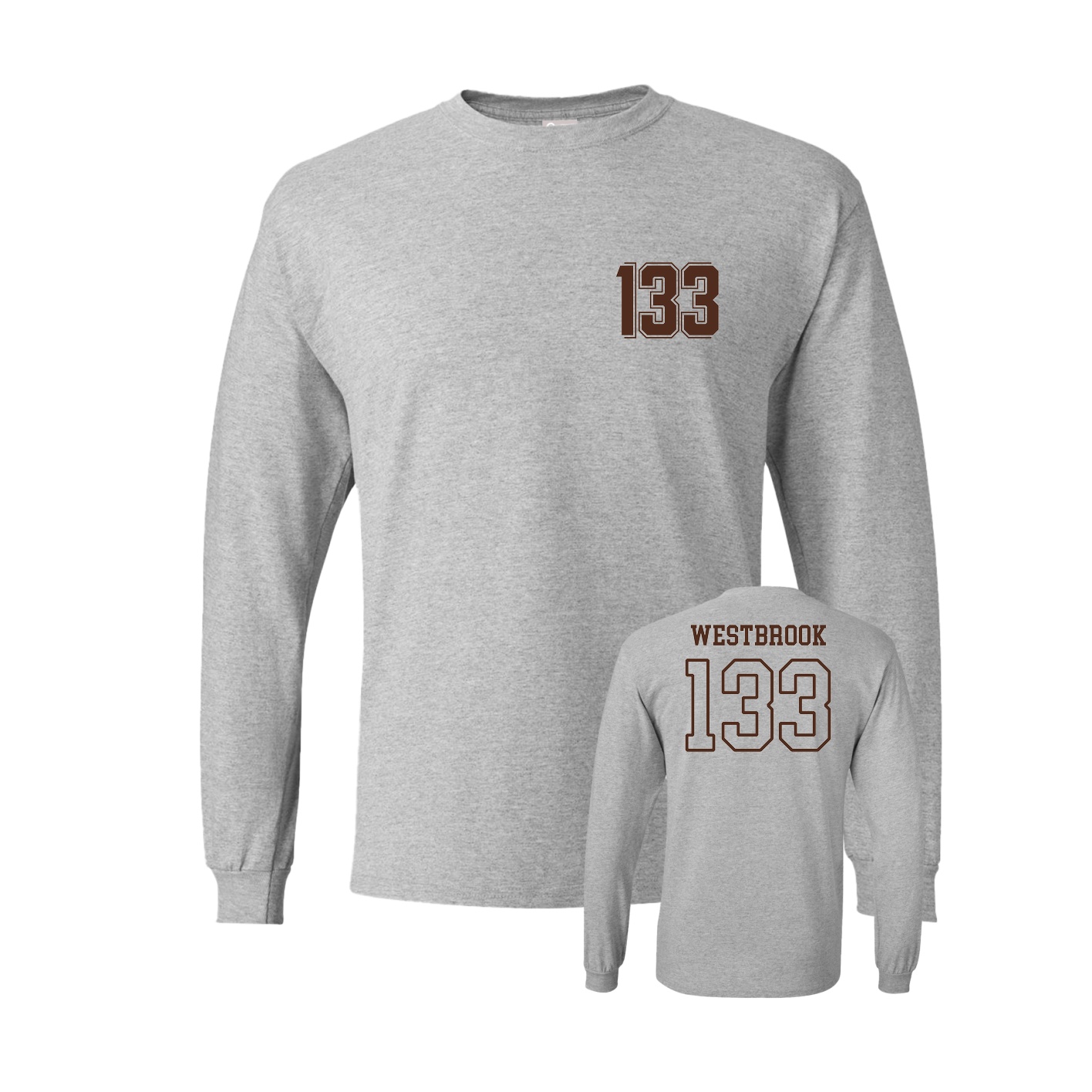 Long Sleeve Tee — Chest Back in Grey