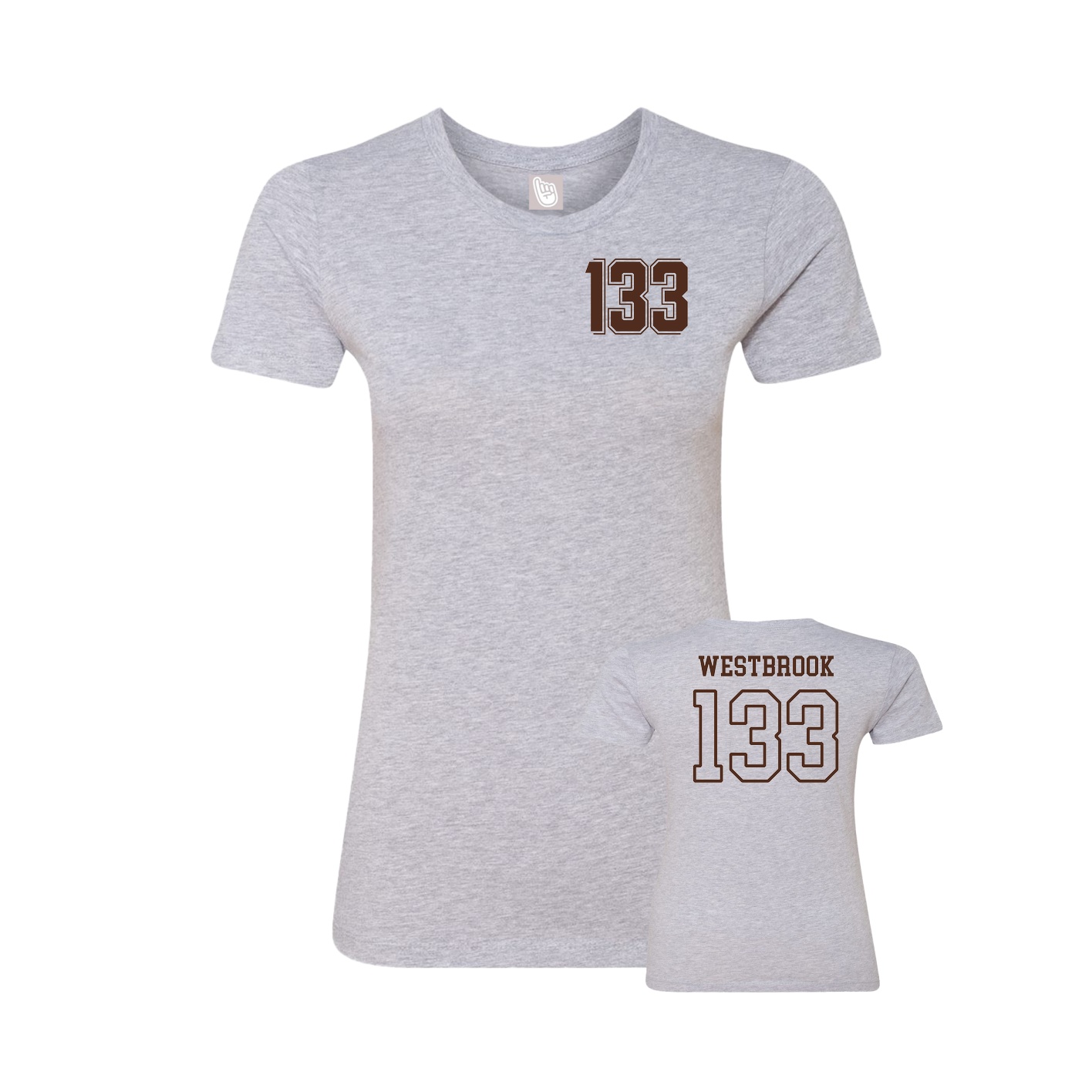Womens Tee — Chest Back in Grey