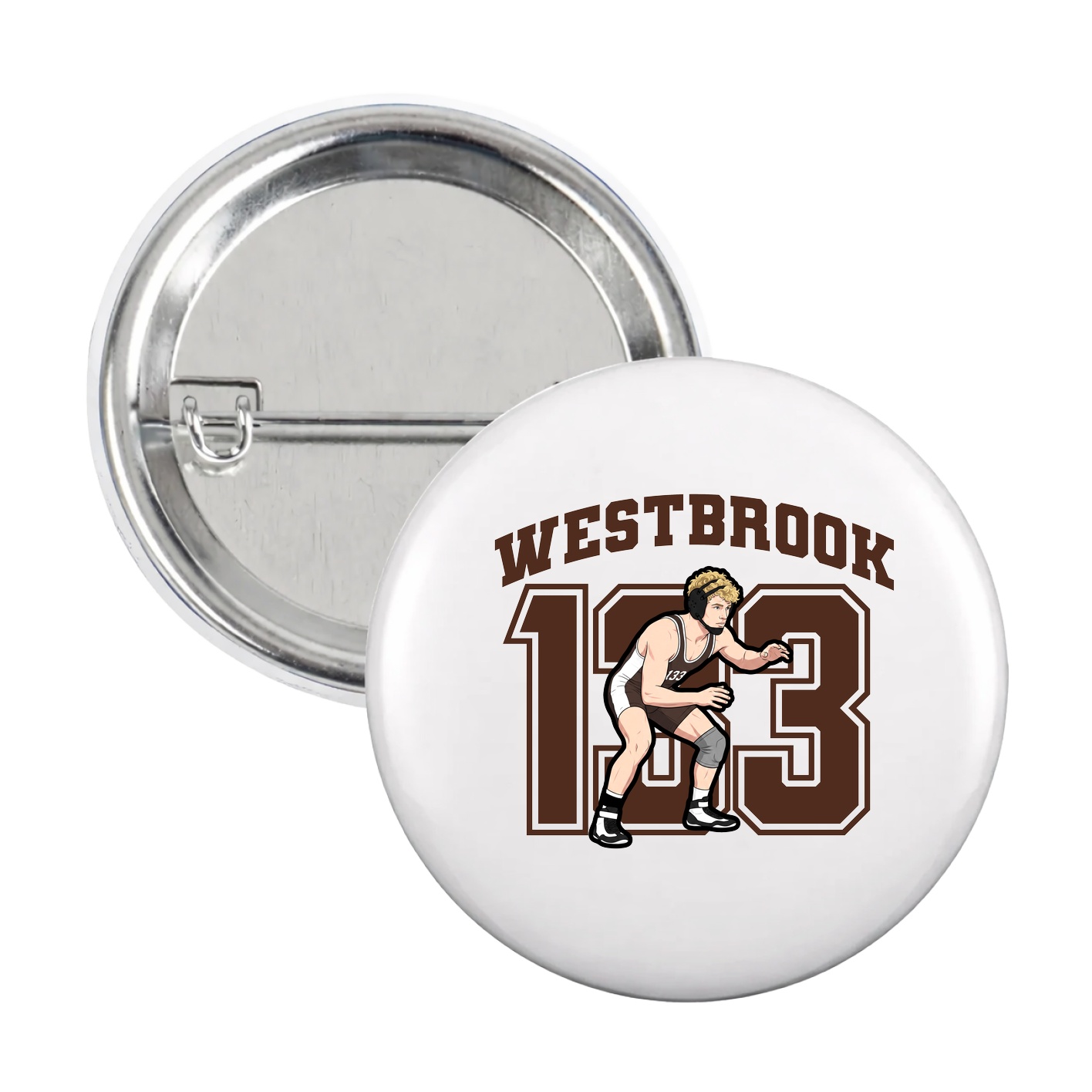 Game Day Button — Number in White