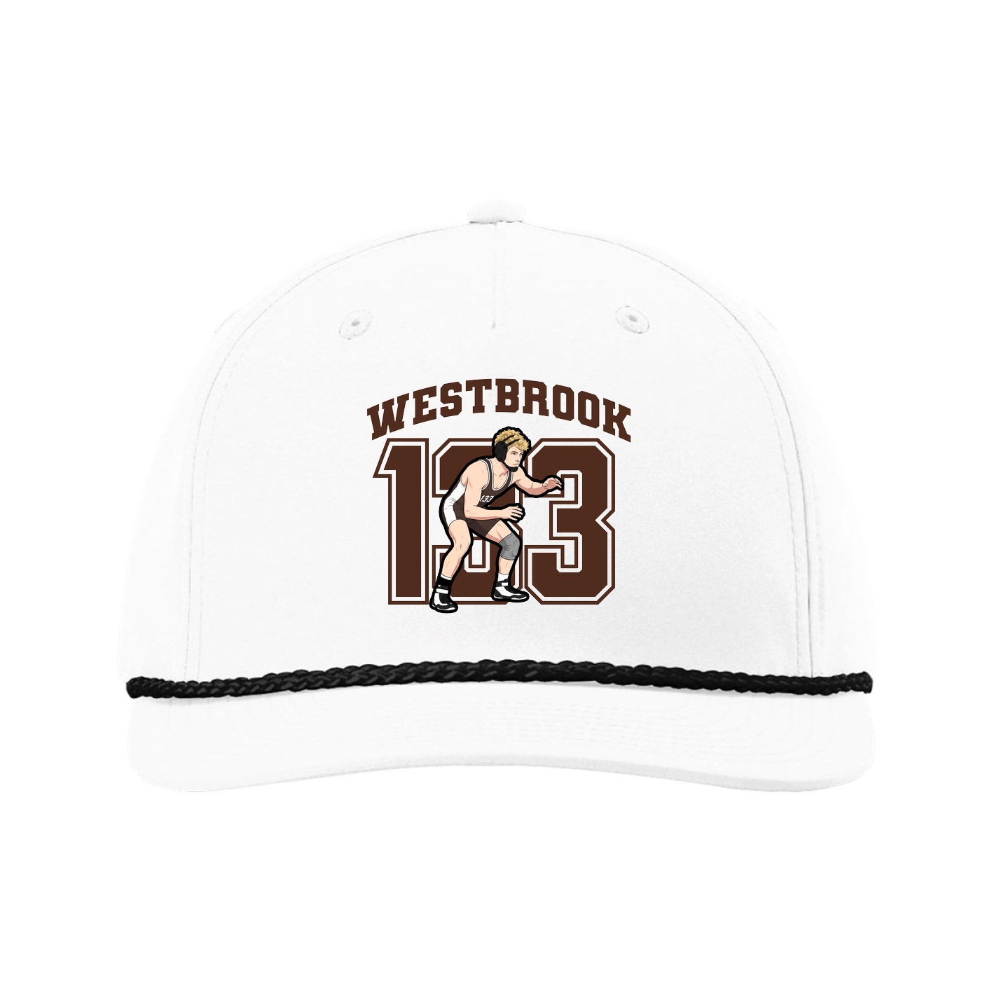 Five-Panel Classic Rope Cap — Number in White