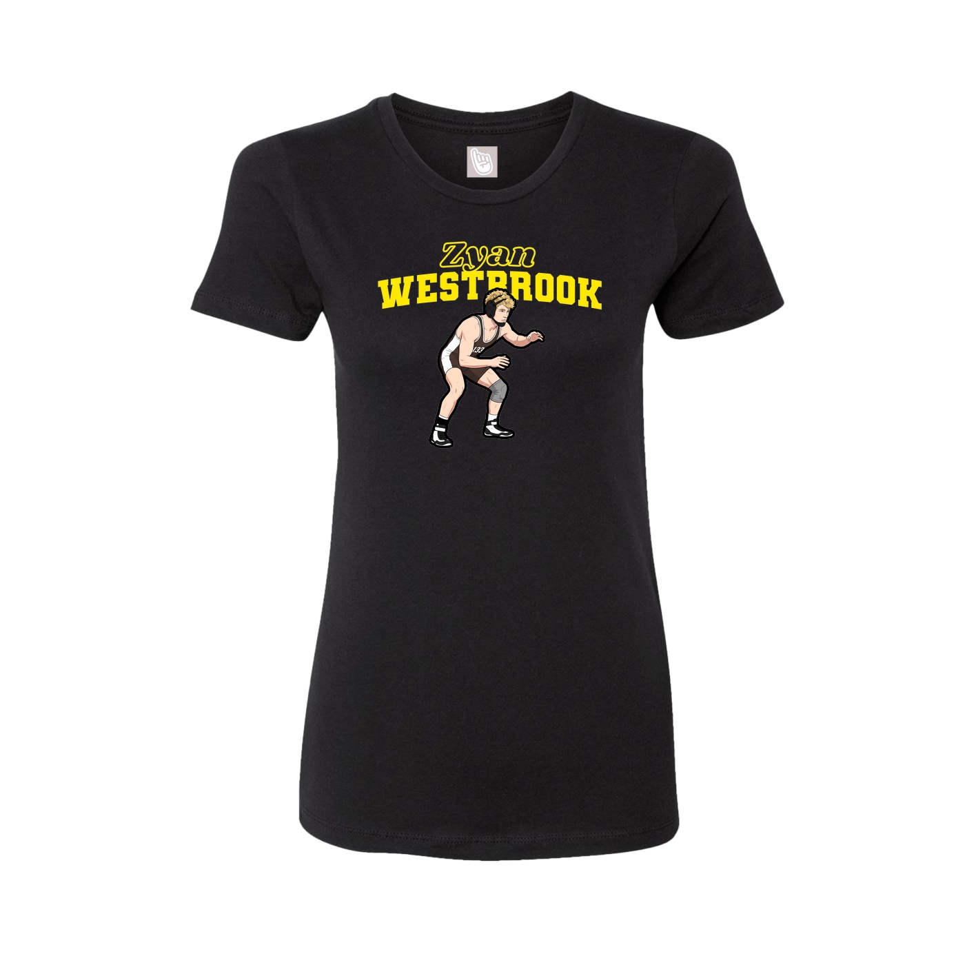 Fitted Women's Tee — Name Arch in Black