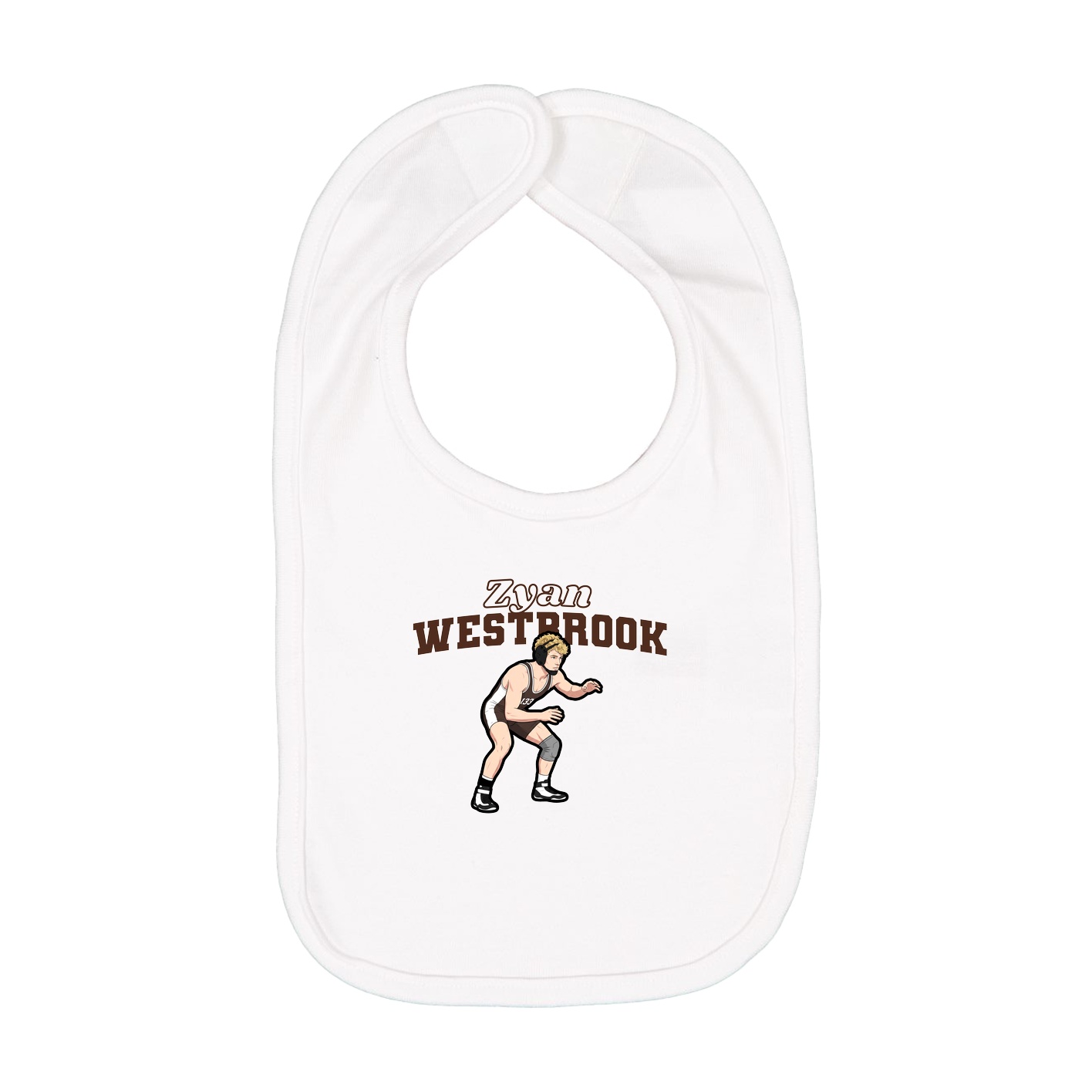 Infant Bib — Name Arch in White