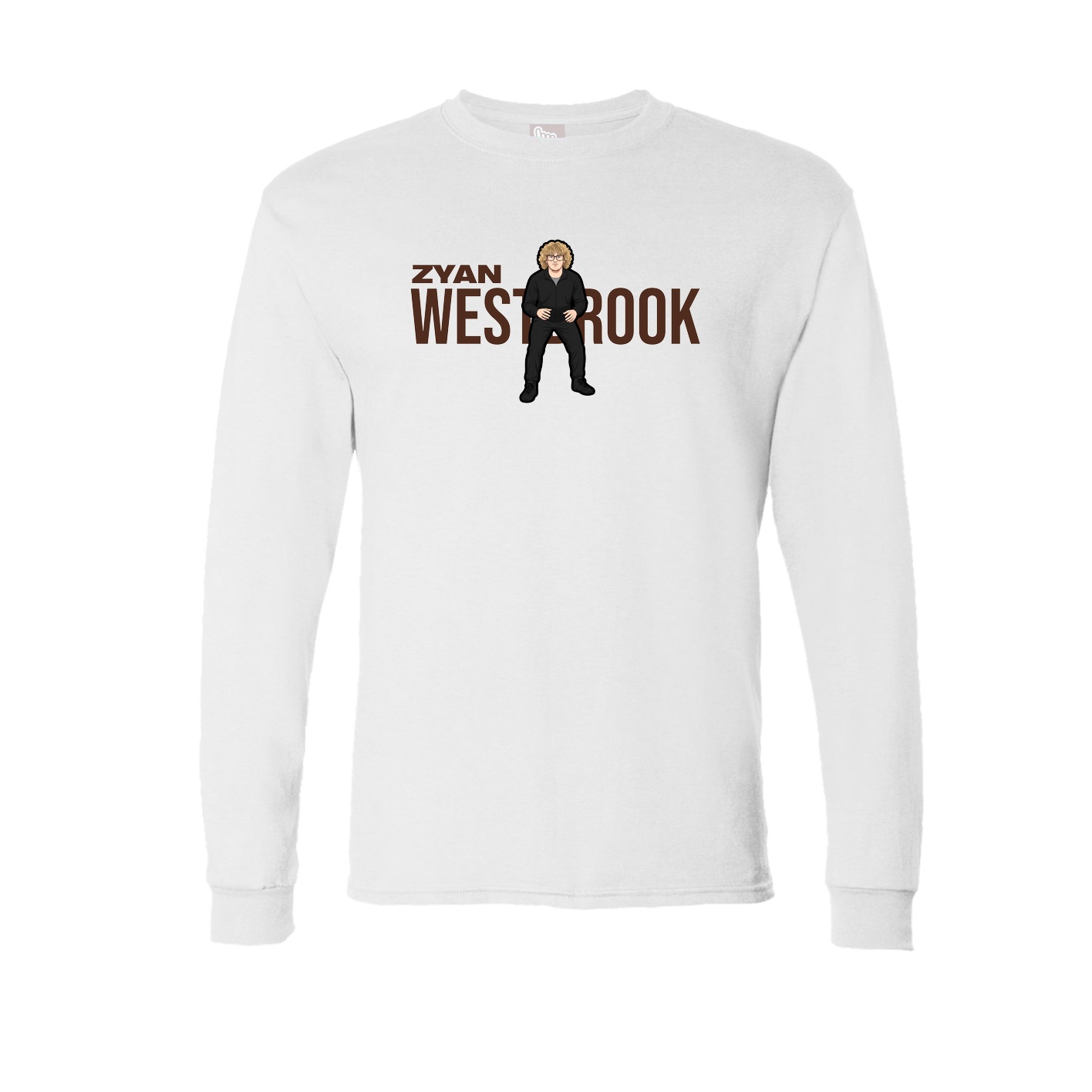 Long Sleeve Tee — Player Name in White