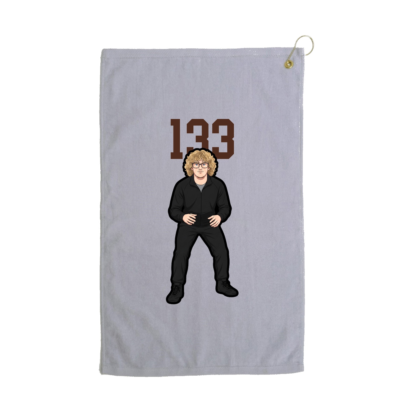 Golf Towel — Number Top in Grey