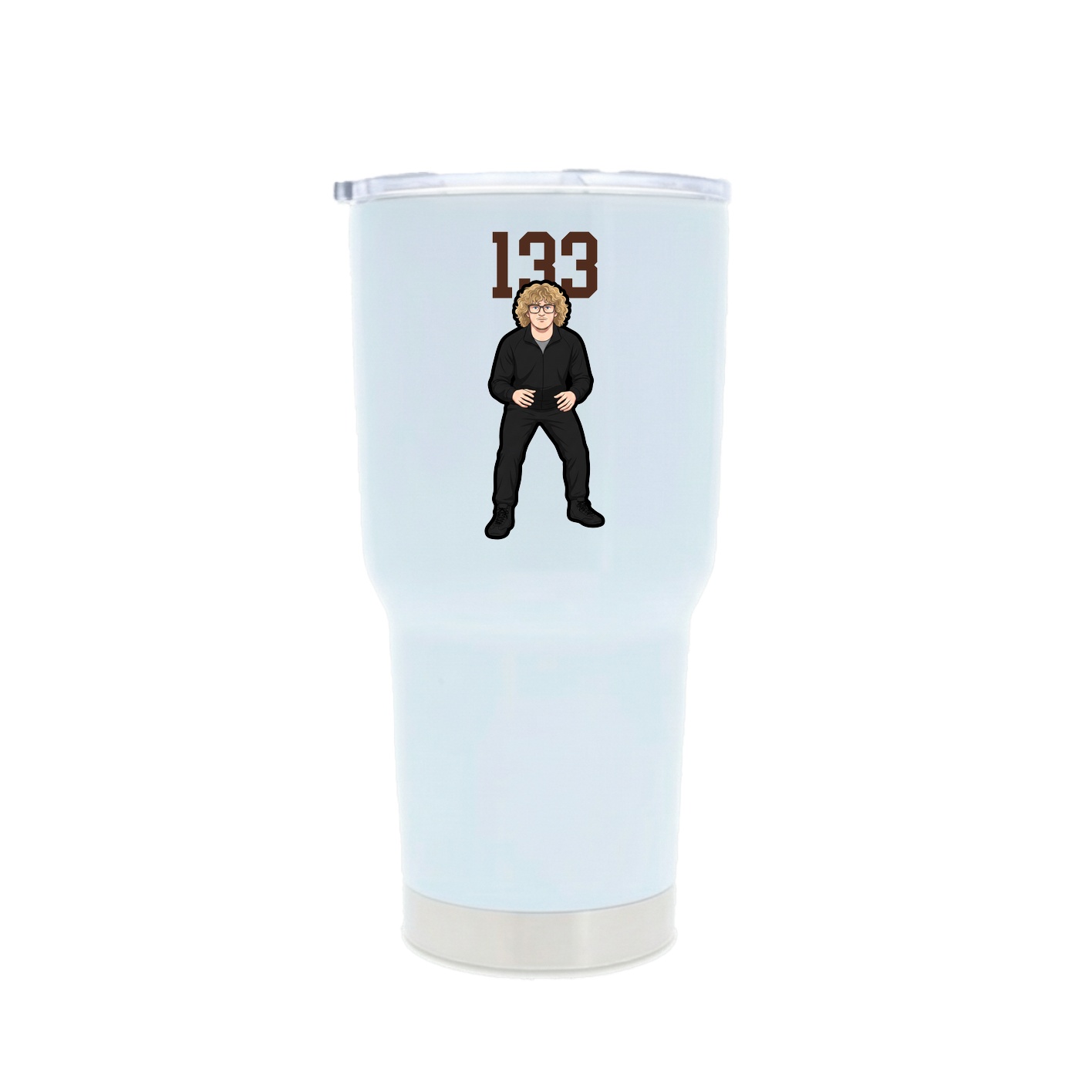 30oz Stainless Steel Tumbler — Number Top in White