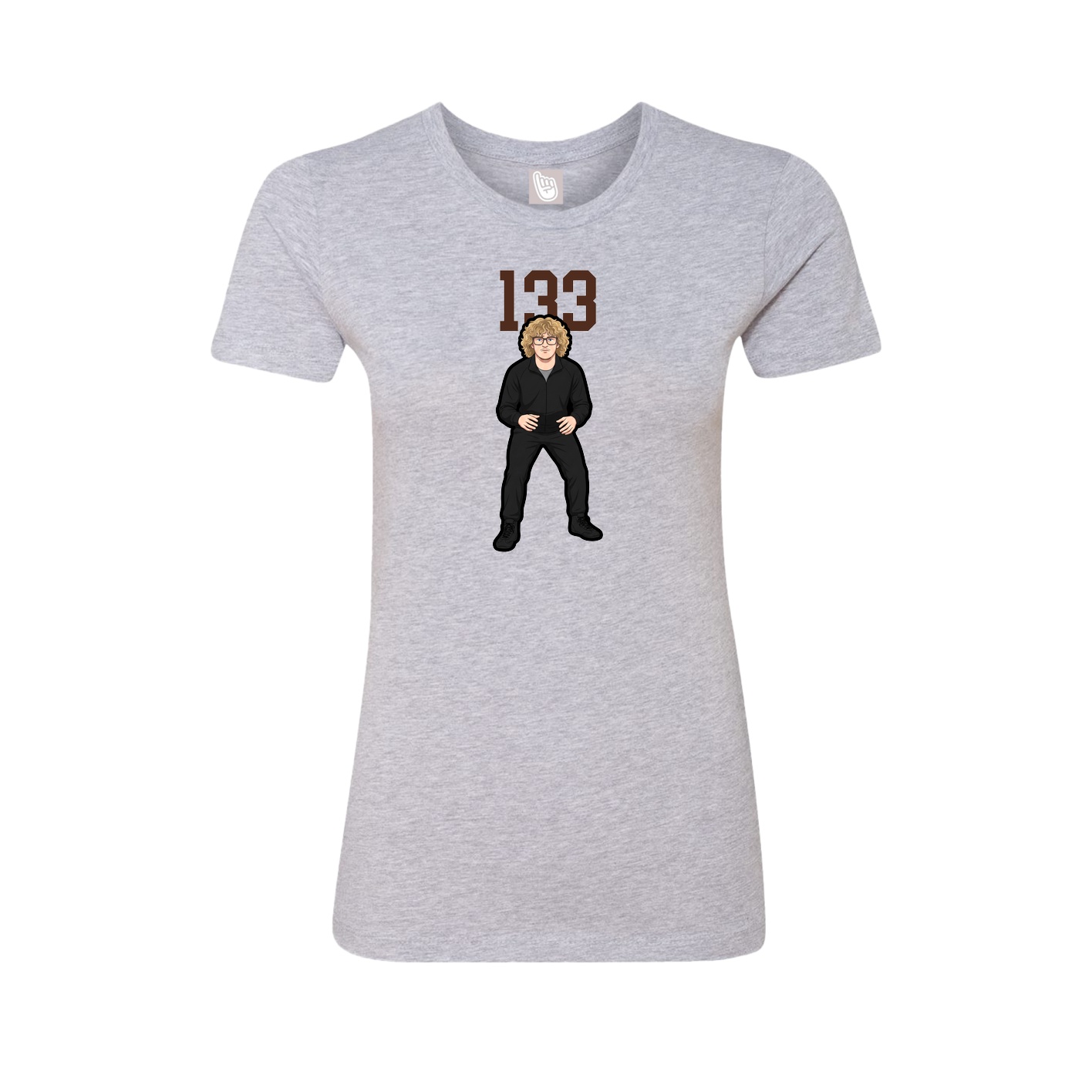 Fitted Women's Tee — Number Top in Grey