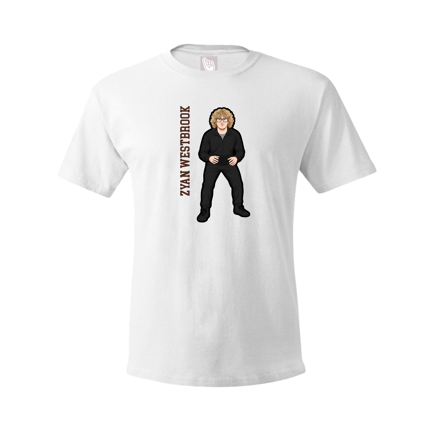 Tee — Name Vertical in White