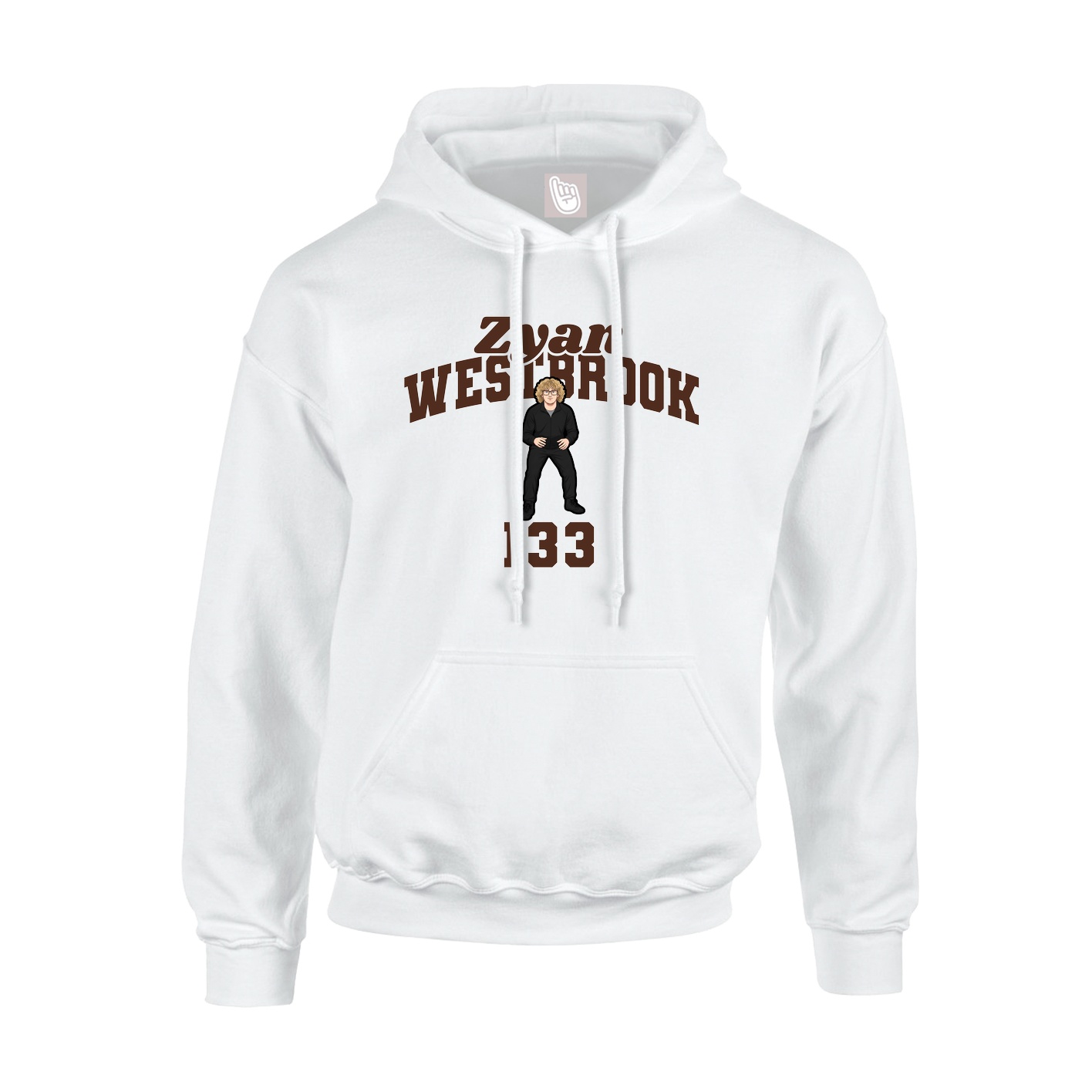 Youth Hoodie — Signature Arch in White