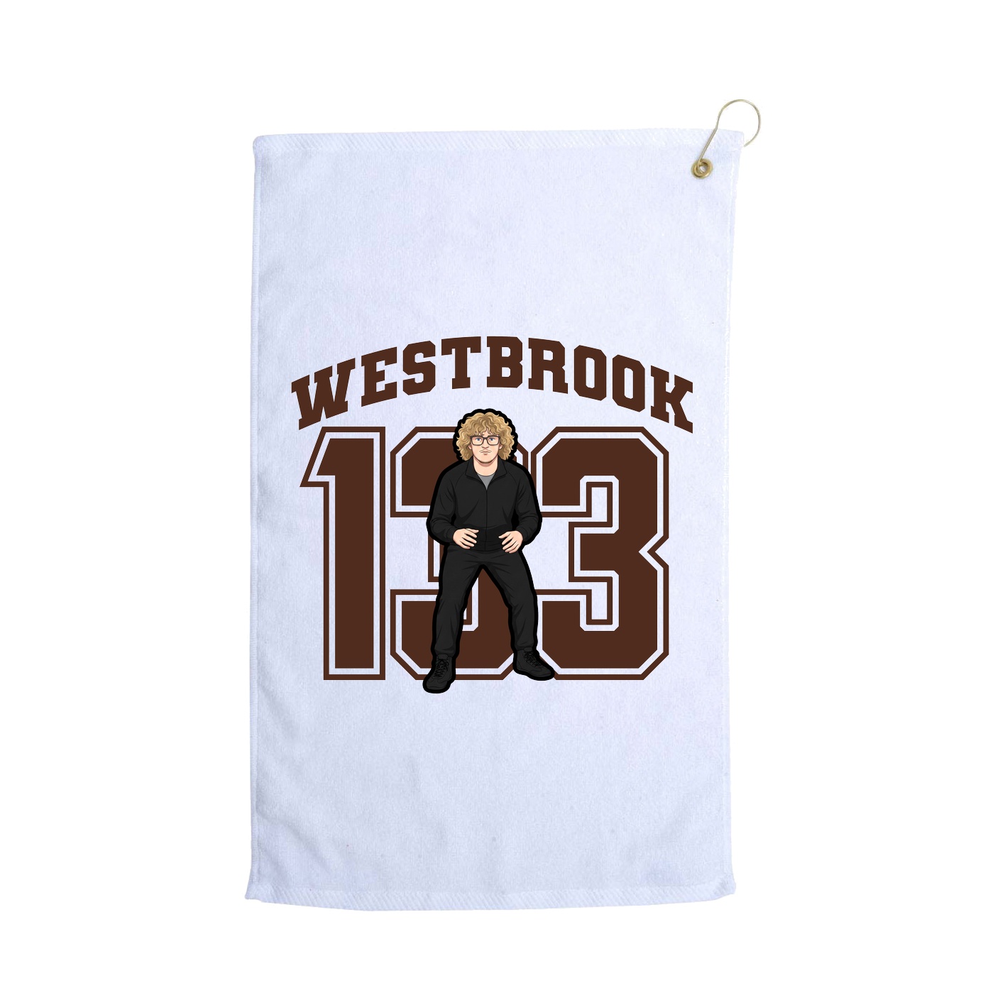 Golf Towel — Number in White