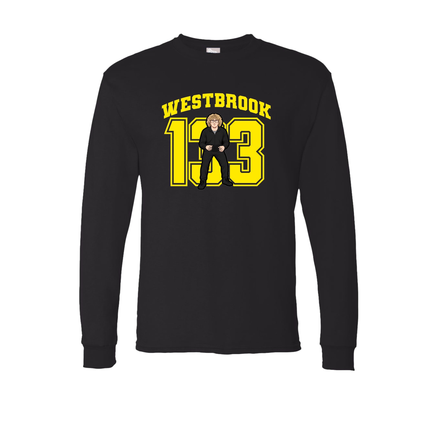 Long Sleeve Tee — Number in Black