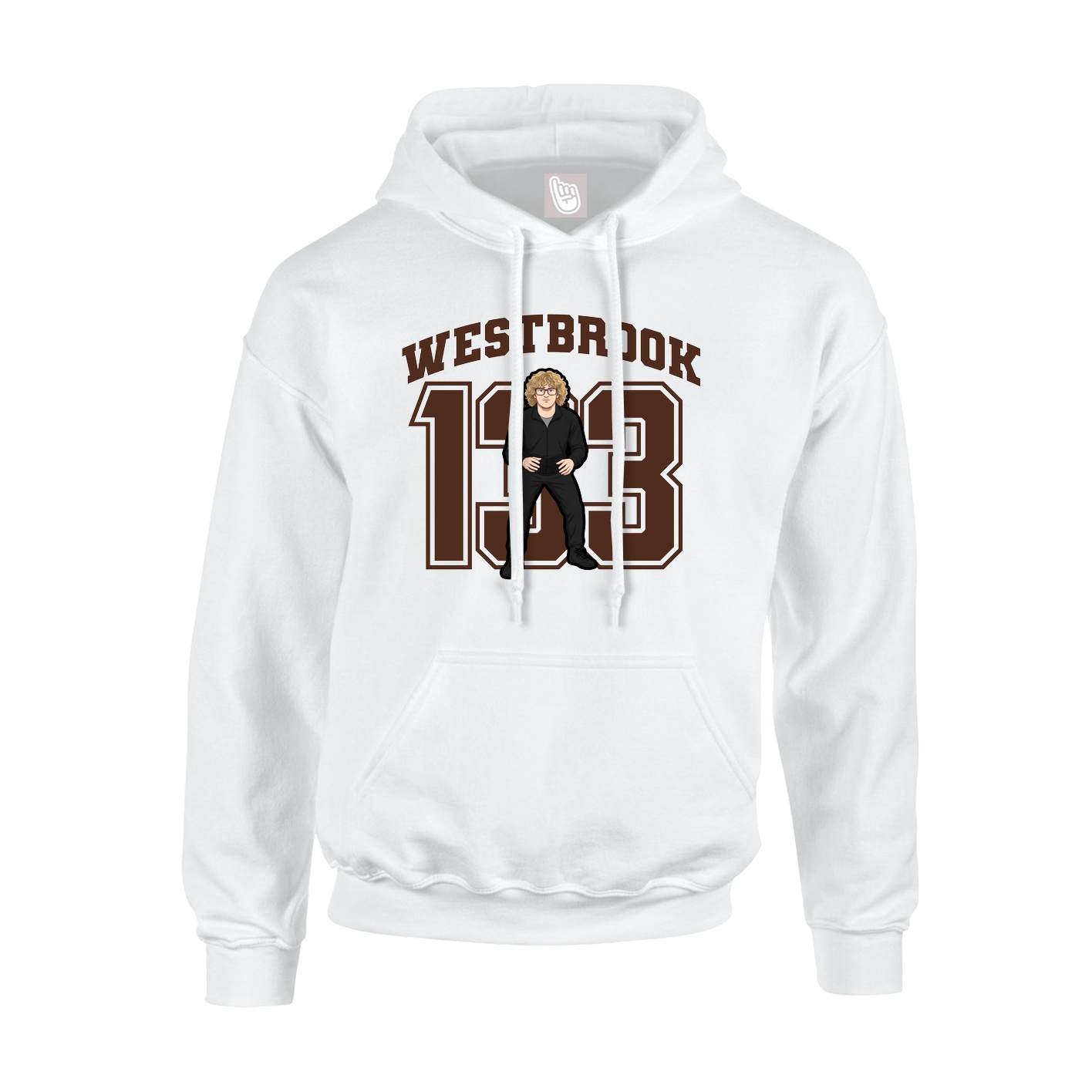 Hoodie — Number in White