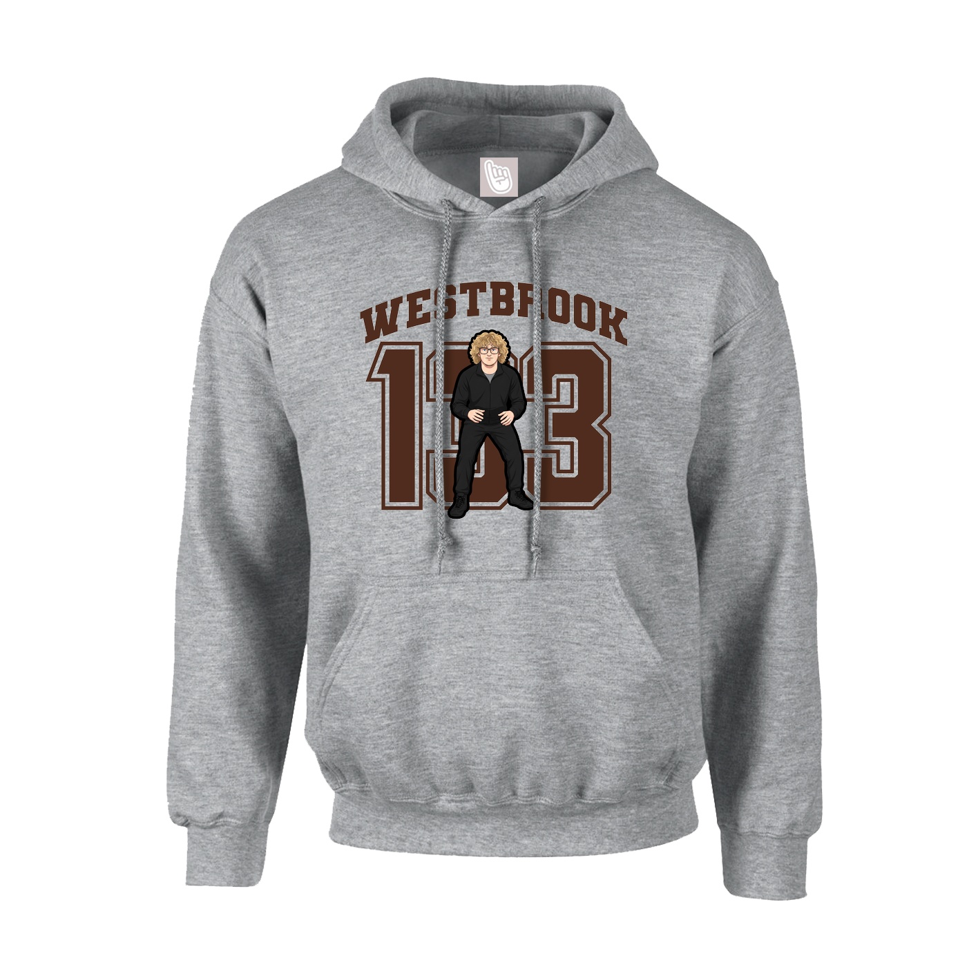 Youth Hoodie — Number in Grey