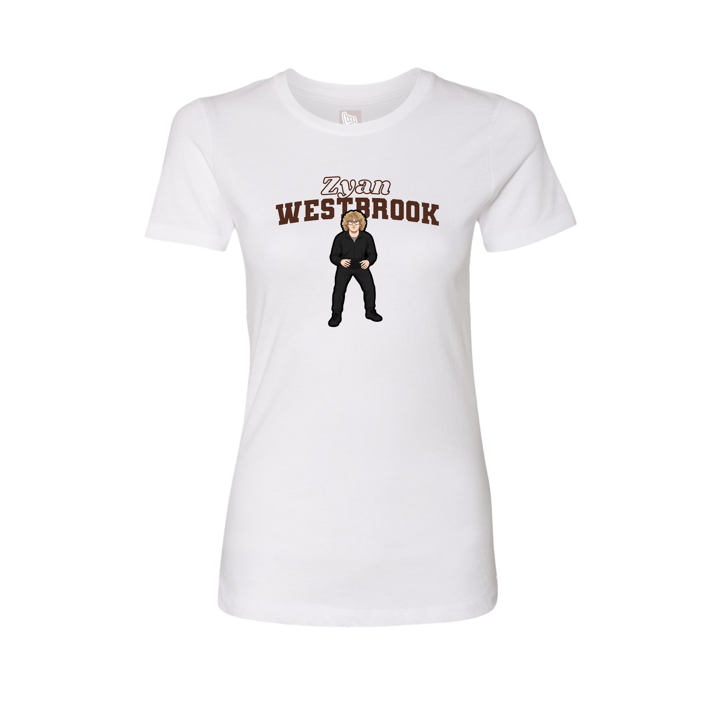 Fitted Women's Tee — Name Arch in White