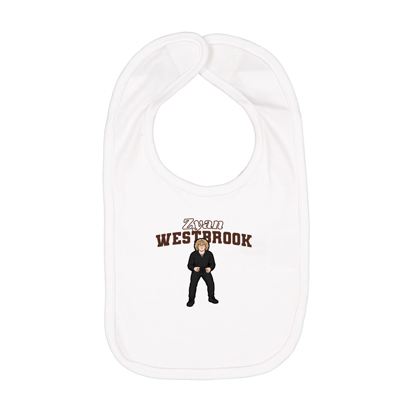 Infant Bib — Name Arch in White