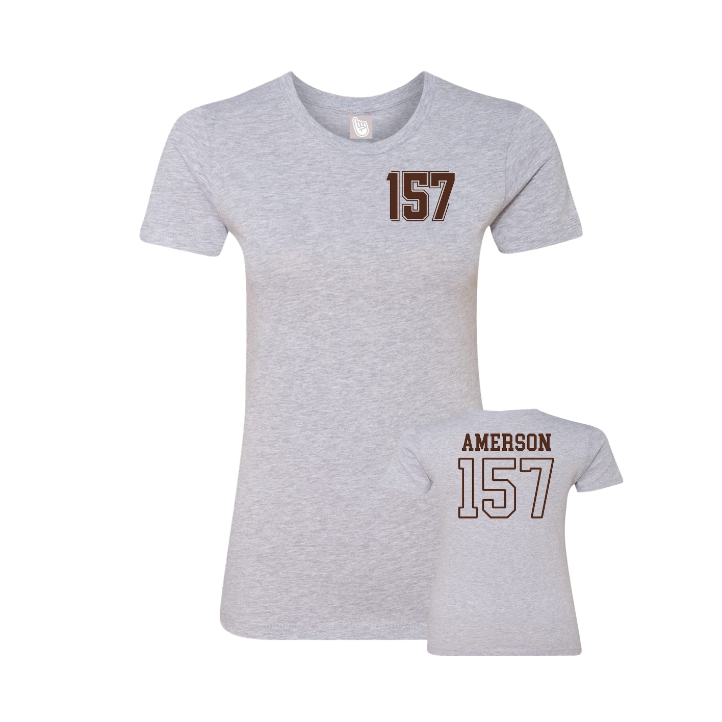 Womens Tee — Chest Back in Grey