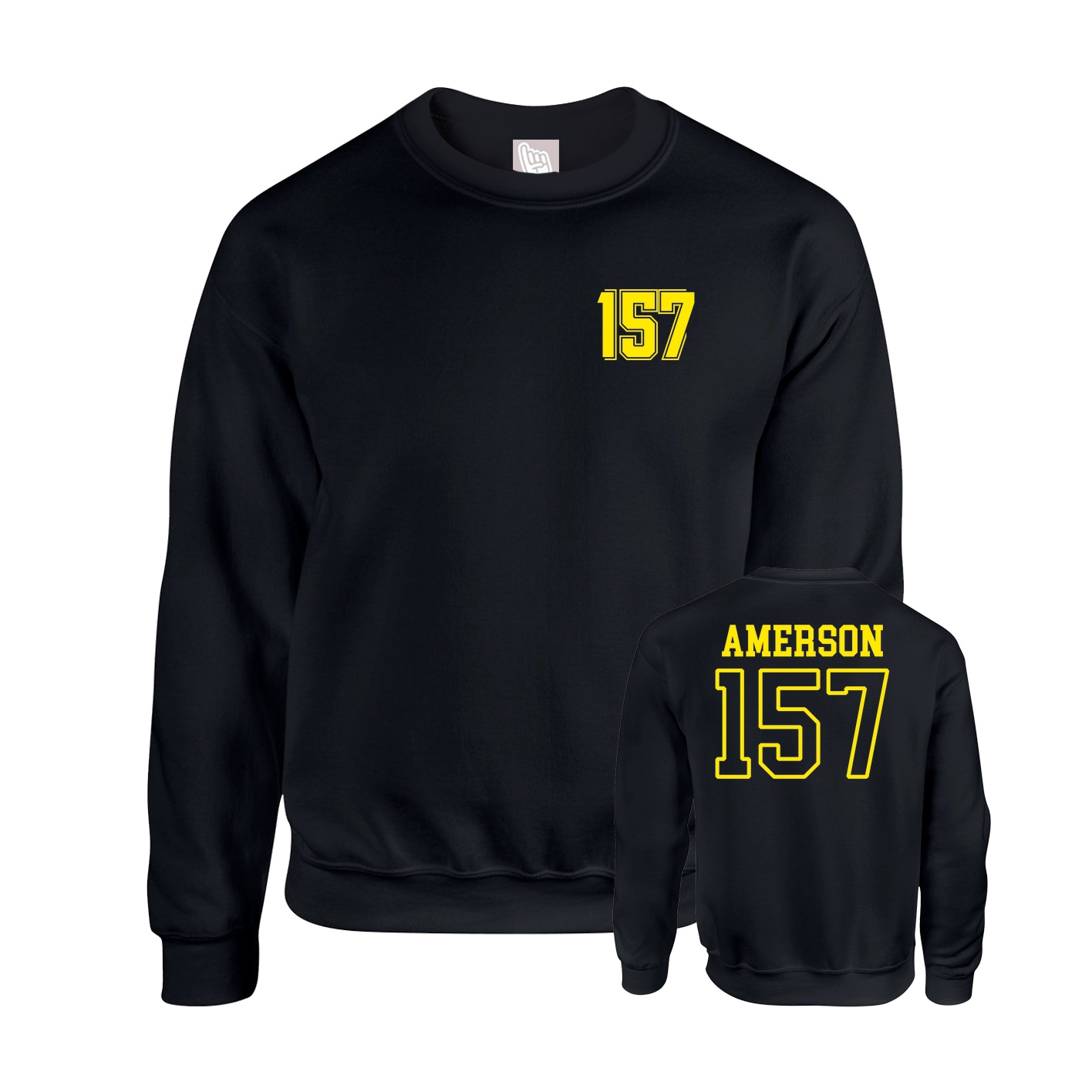 Fleece Crew — Chest Back in Black