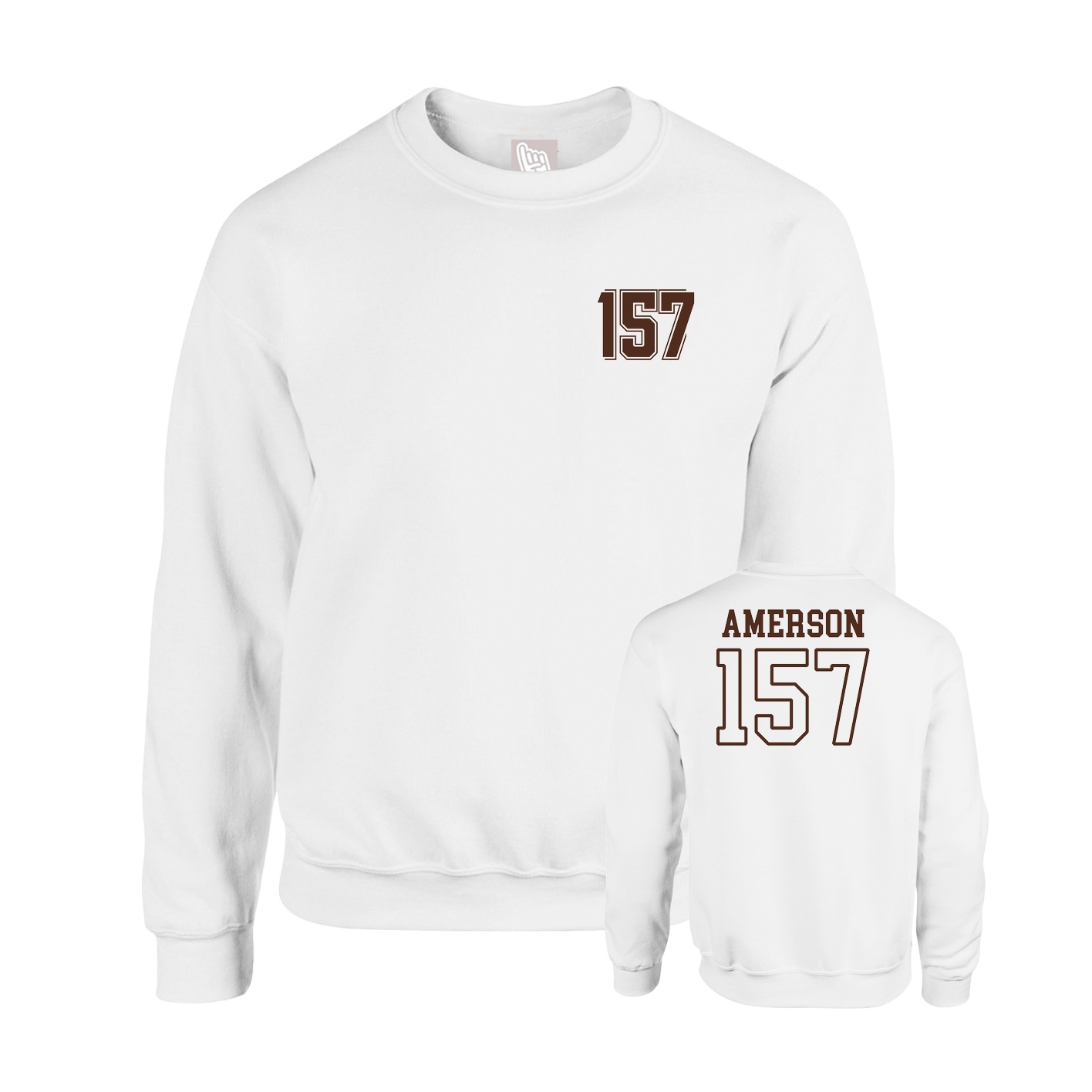 Fleece Crew — Chest Back in White