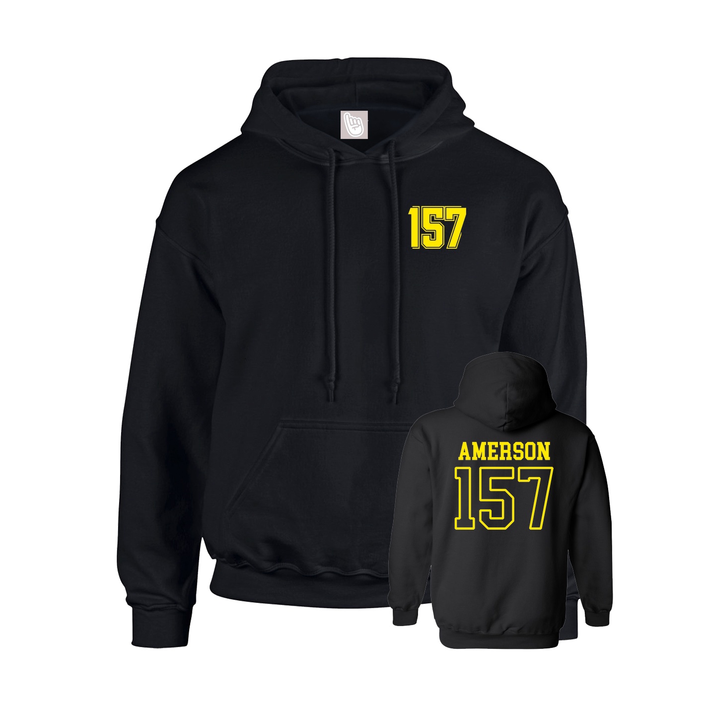 Youth Hoodie — Chest Back in Black
