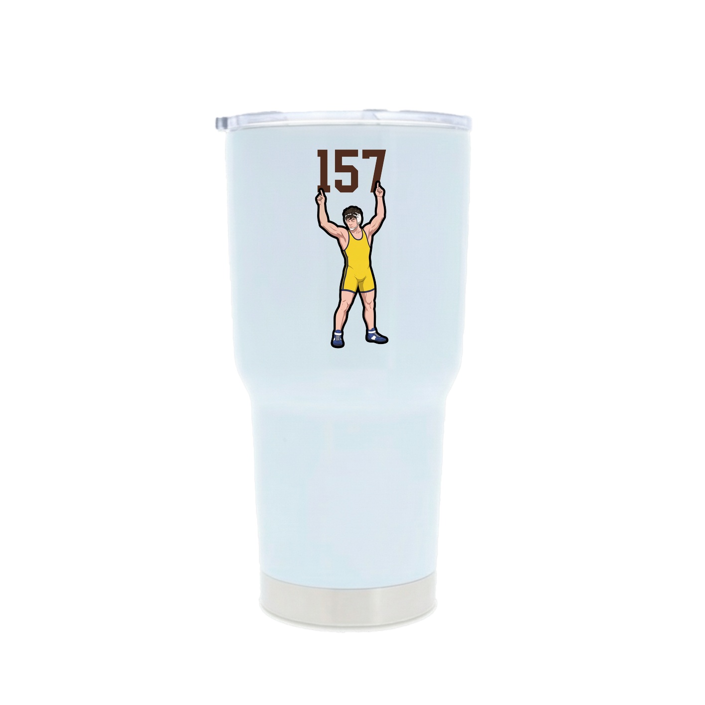 30oz Stainless Steel Tumbler — Number Top in White