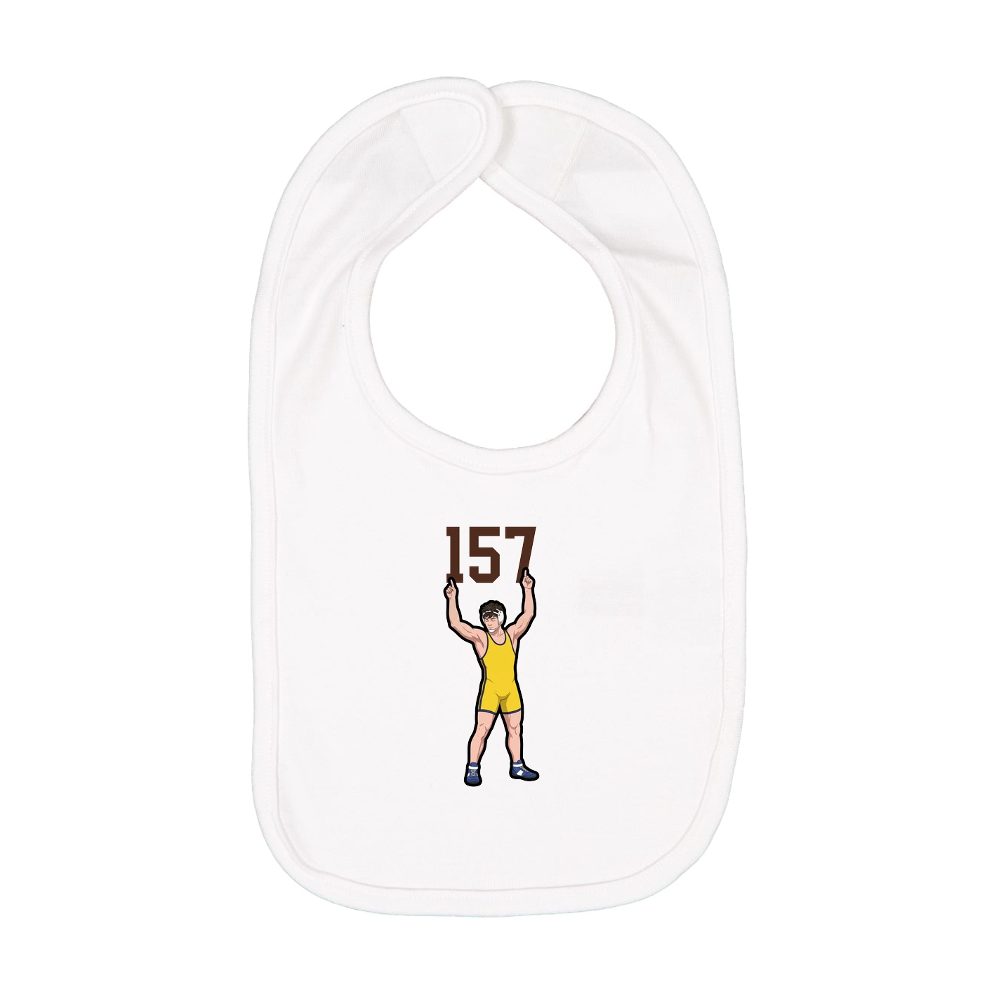 Infant Bib — Number Top in White