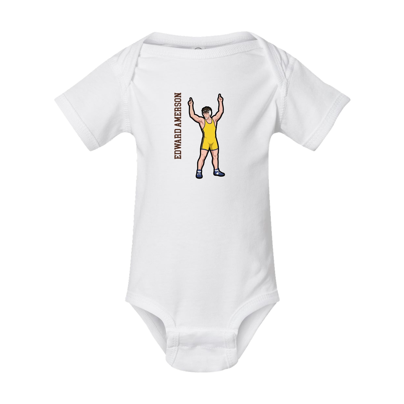 Baby Onesie — Name Vertical in White
