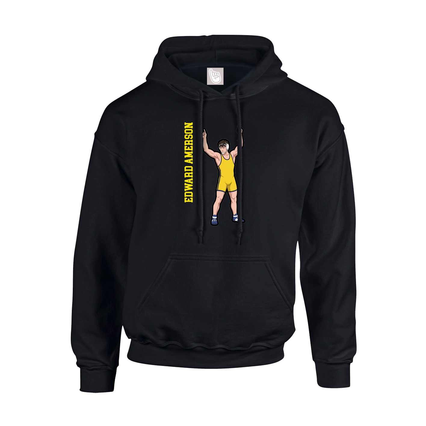 Youth Hoodie — Name Vertical in Black