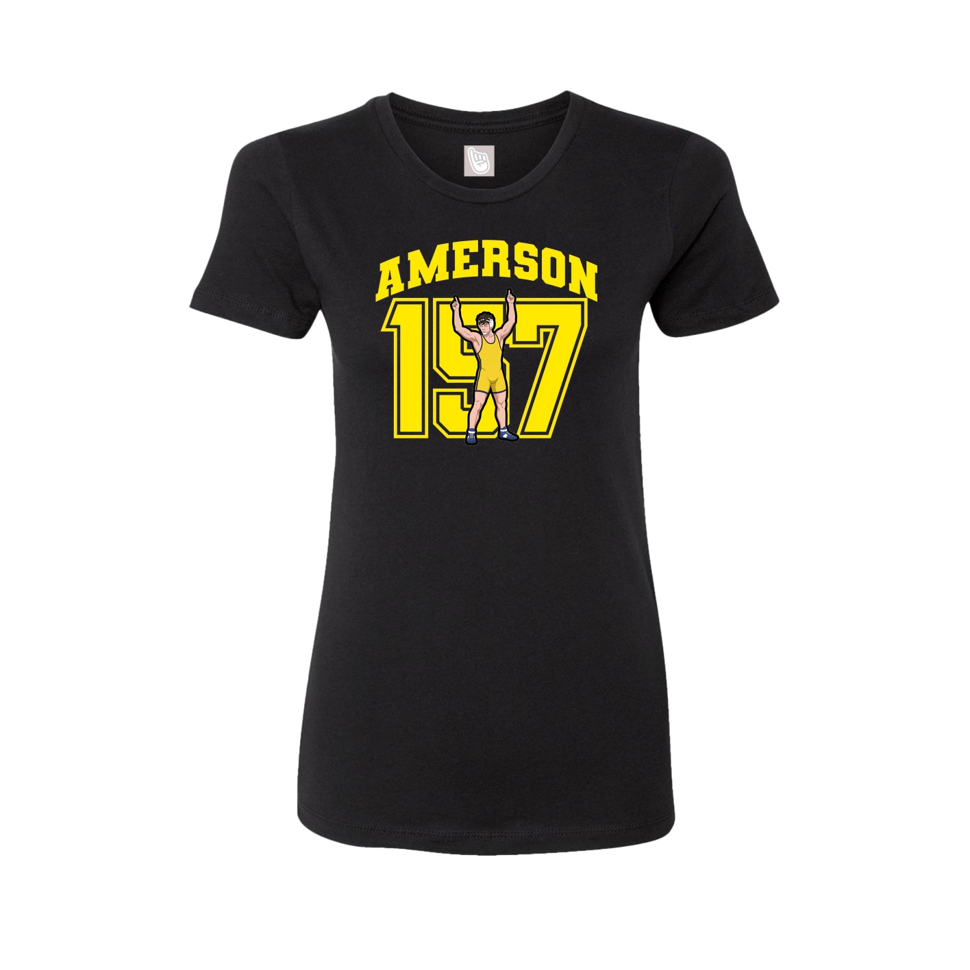 Fitted Women's Tee — Number in Black